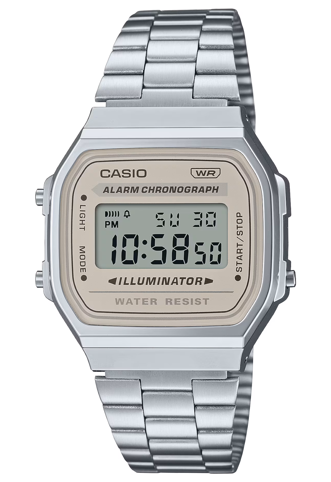 CASIO 卡西歐 A168WA-8AY 米色  復古方形腕錶：圖片 1