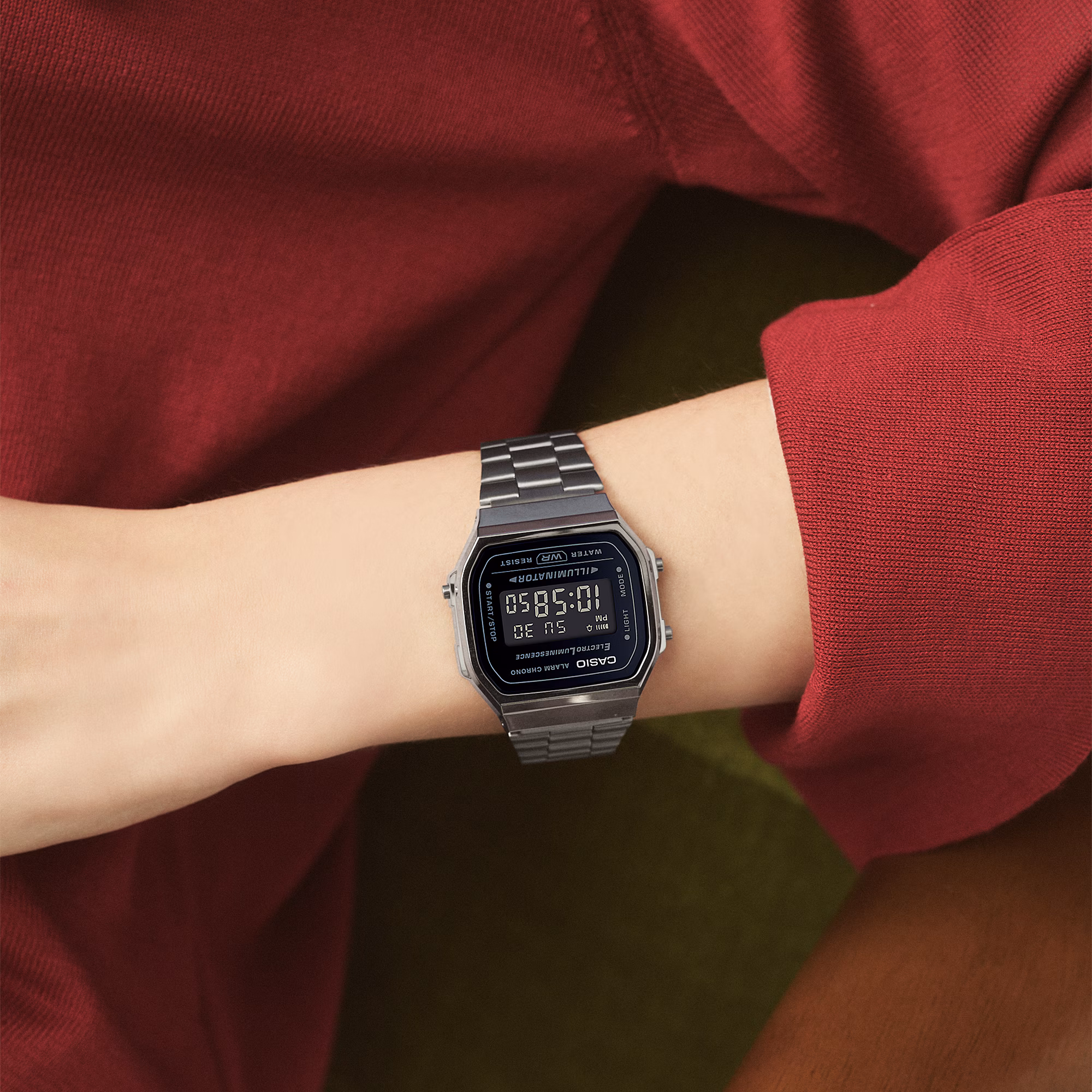 CASIO 卡西歐 A168WGG-1B 深藍色  復古方形腕錶