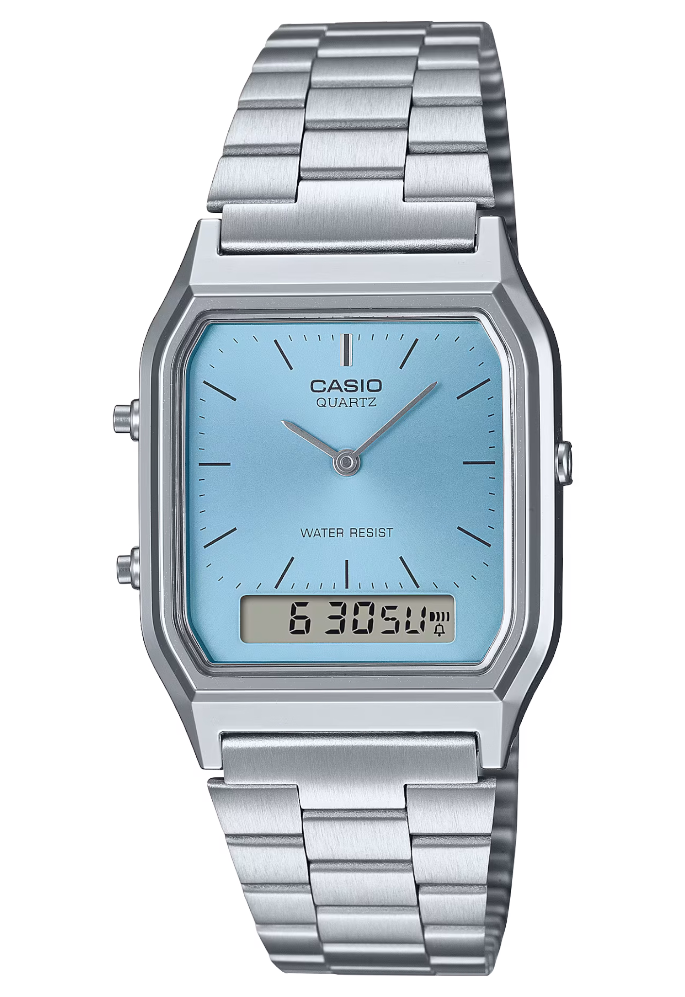 CASIO 卡西歐 AQ-230A-2A1MQY 淺藍色  復古方形腕錶：圖片 1