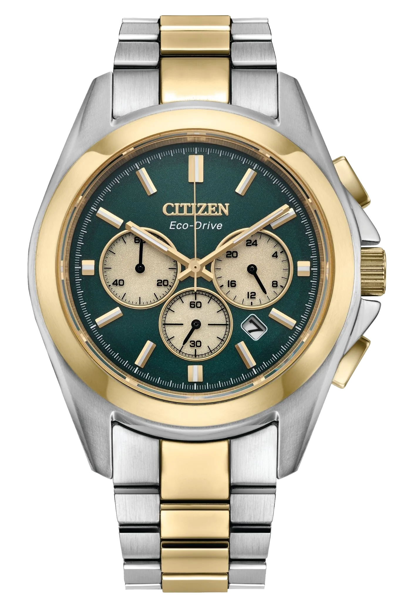 CITIZEN 星辰 Chronograph 金色 三眼計時光動能男錶 CA4684-54X：圖片 1