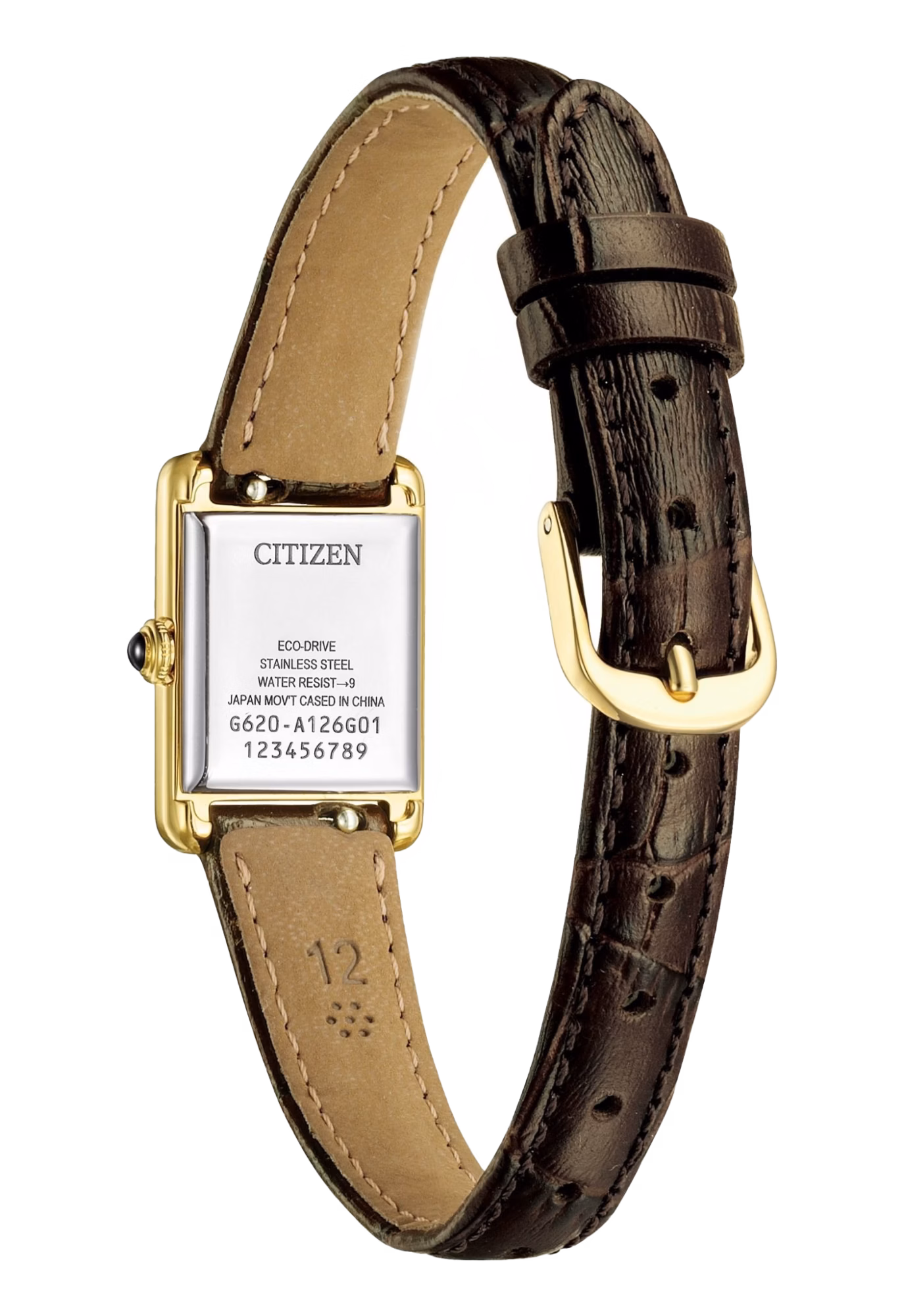CITIZEN 星辰 LADY'S 方形復古 光動能女錶 EG2797-13A