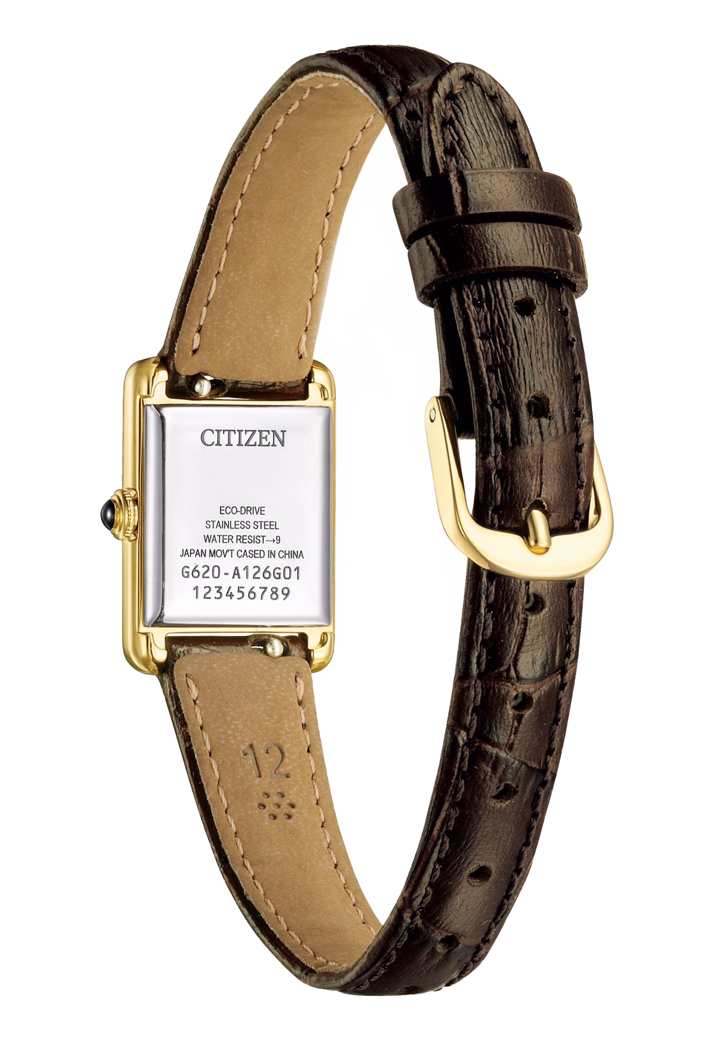 CITIZEN 星辰 LADY'S 方形復古 光動能女錶 EG2797-13A：圖片 2