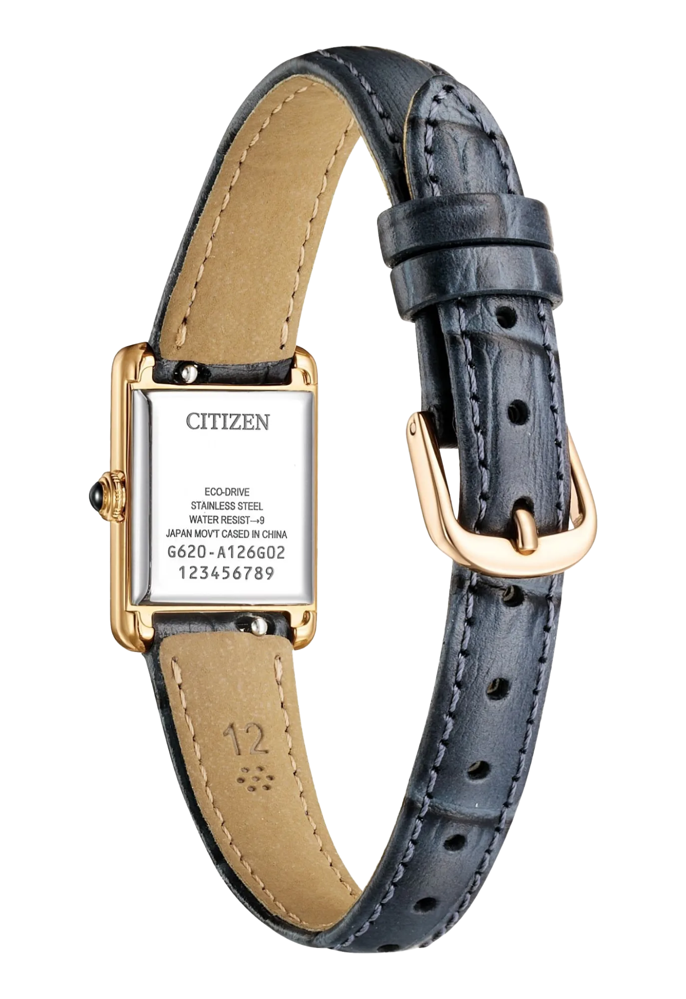 CITIZEN 星辰 LADY'S 方形復古 光動能女錶 EG2799-18W