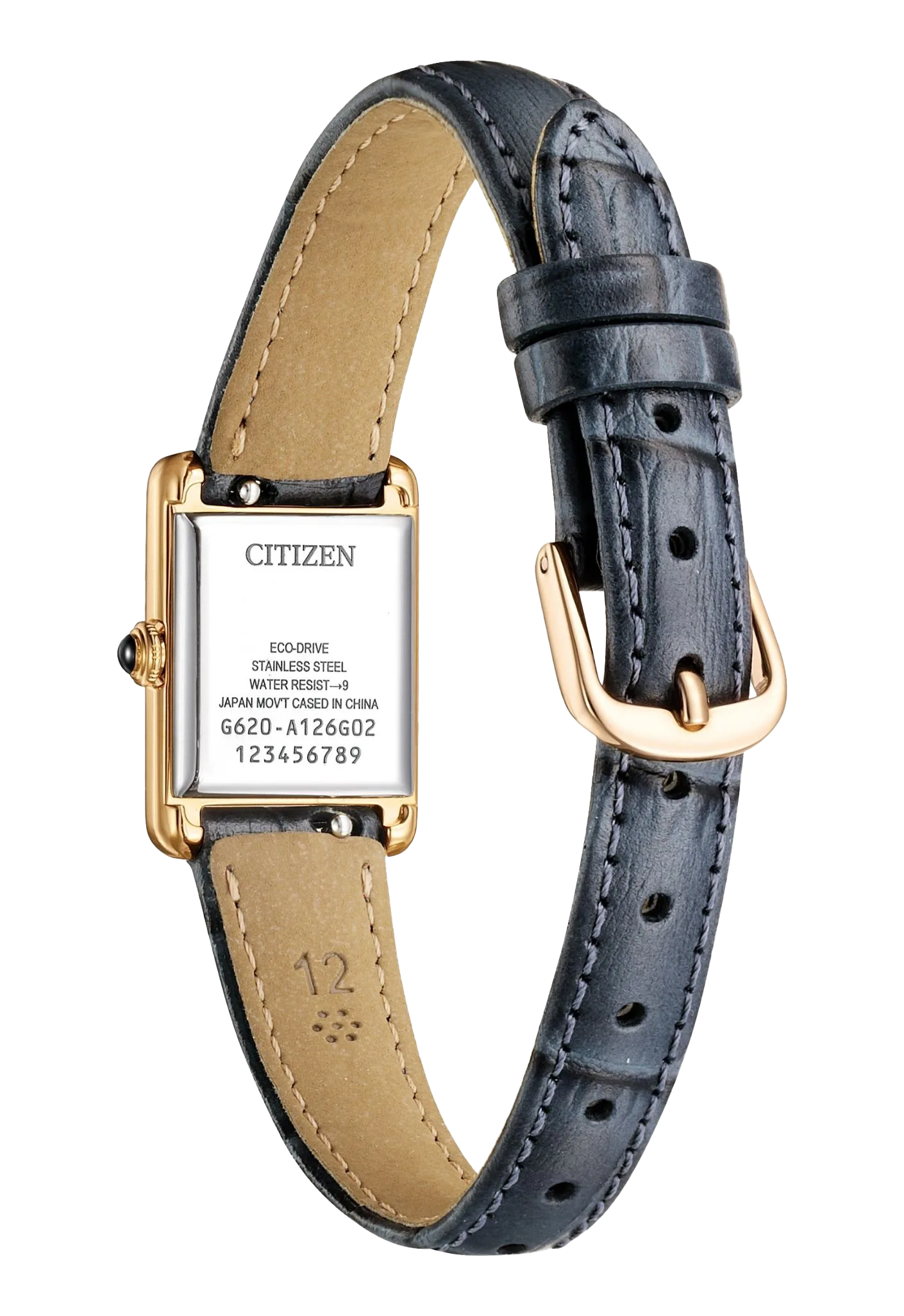 CITIZEN 星辰 LADY'S 方形復古 光動能女錶 EG2799-18W：圖片 2