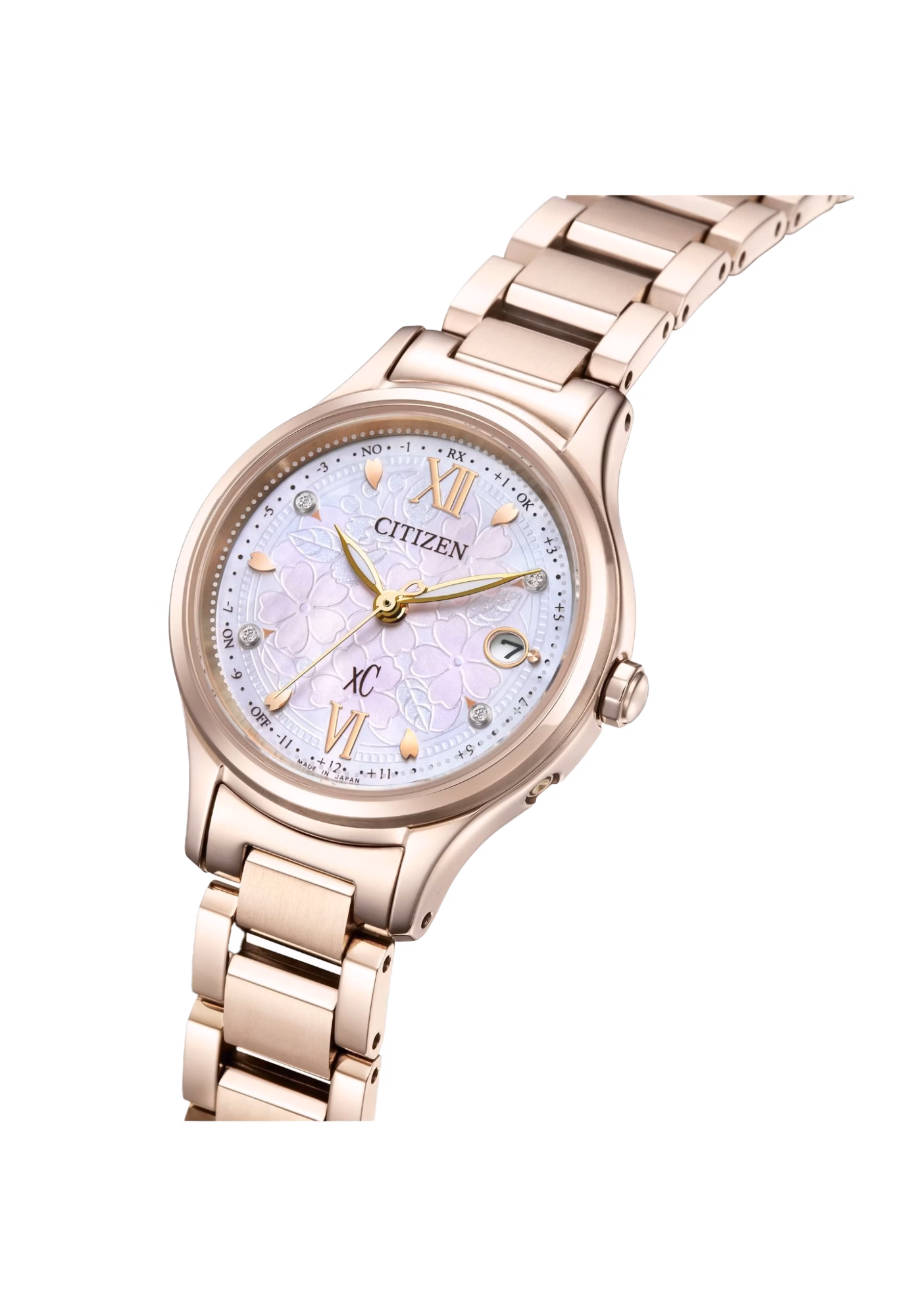 Citizen 星辰錶 限量櫻花限定玫瑰金光動能電波女錶 ES9498-77N
