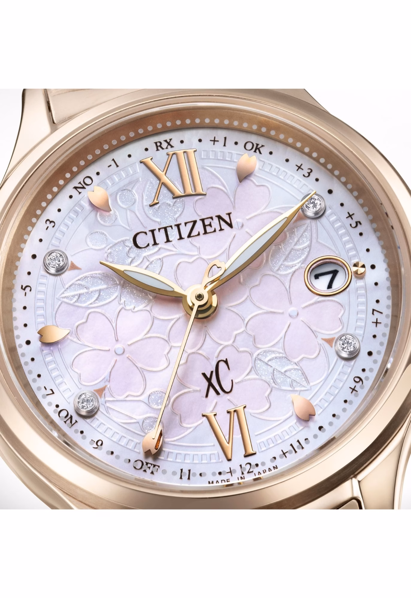 Citizen 星辰錶 限量櫻花限定玫瑰金光動能電波女錶 ES9498-77N