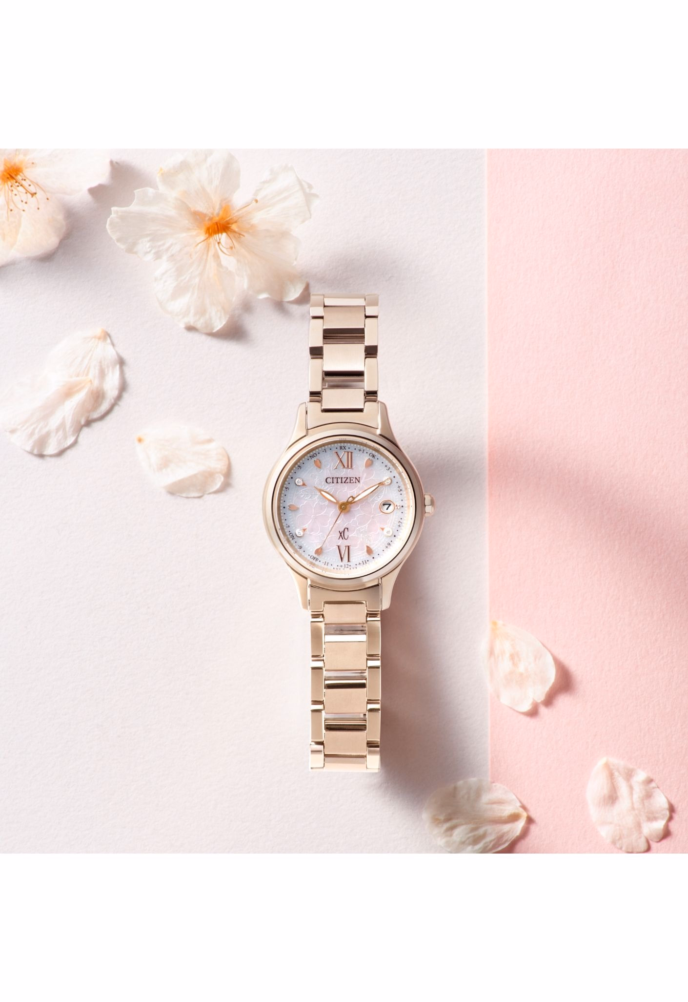 Citizen 星辰錶 限量櫻花限定玫瑰金光動能電波女錶 ES9498-77N：圖片 7