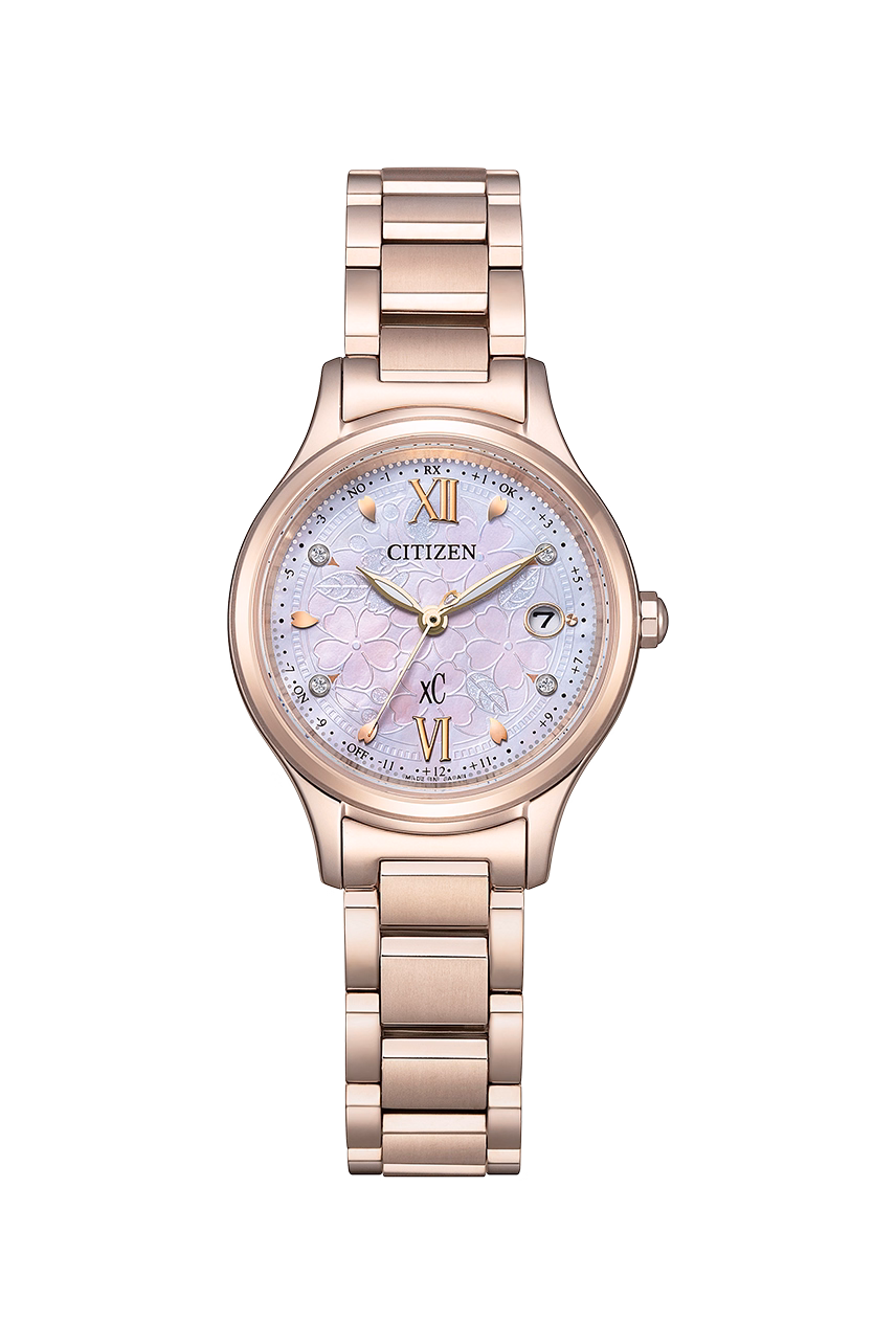 Citizen 星辰錶 限量櫻花限定玫瑰金光動能電波女錶 ES9498-77N