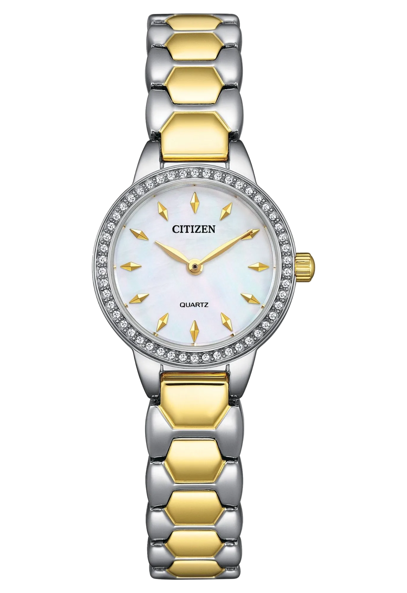 CITIZEN 星辰 LADY'S 白蝶貝晶鑽錶 EZ7014-55D
