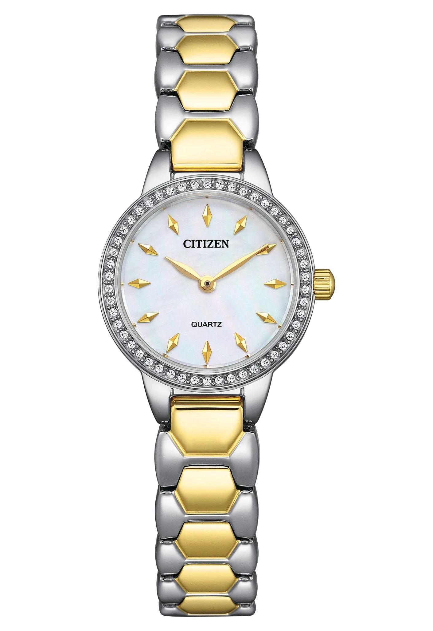 CITIZEN 星辰 LADY'S 白蝶貝晶鑽錶 EZ7014-55D：圖片 1