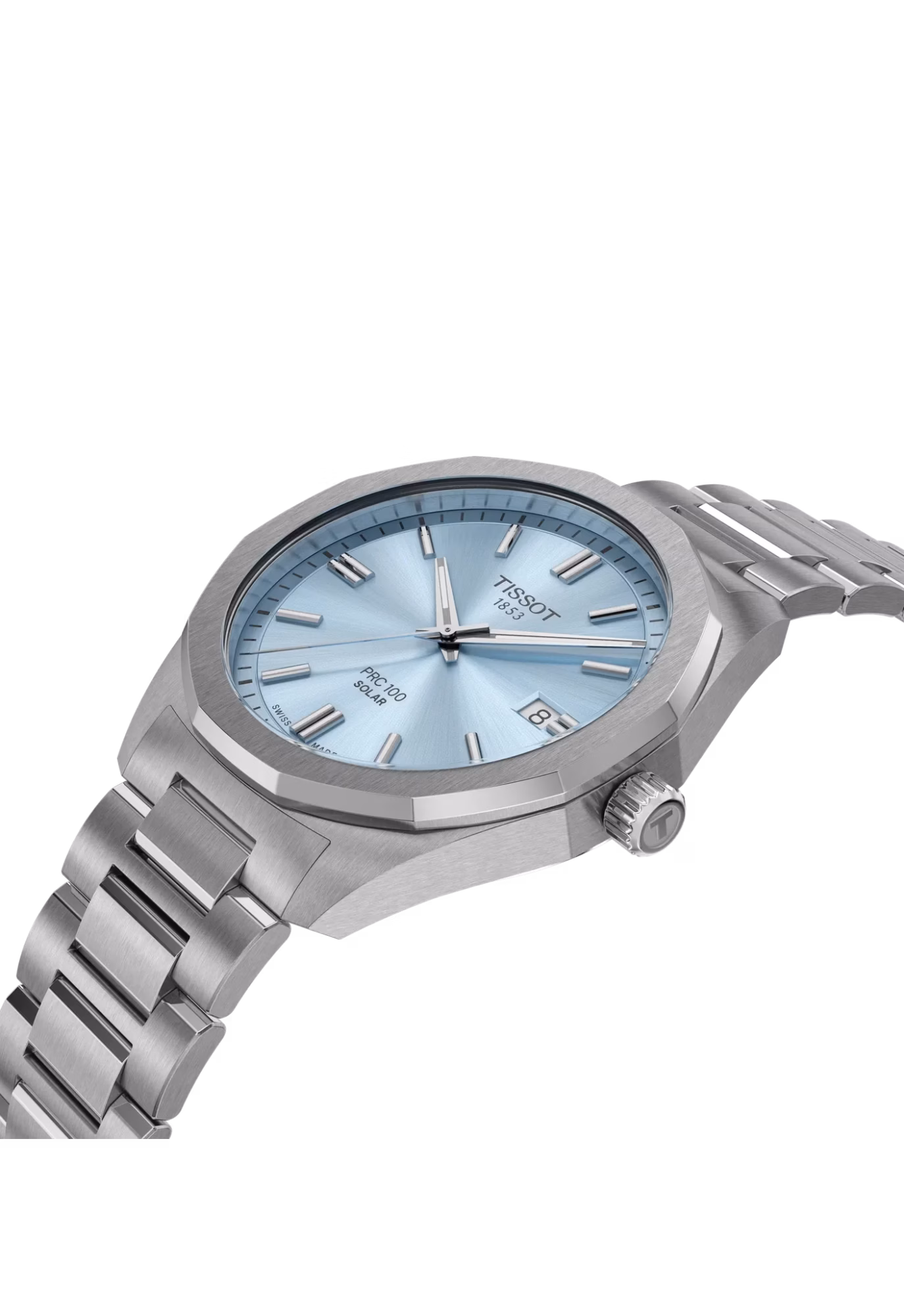 TISSOT 天梭 PRC 100 Solar Quartz 39mm 冰藍色 12邊形太陽能腕錶 T151.422.11.351.00