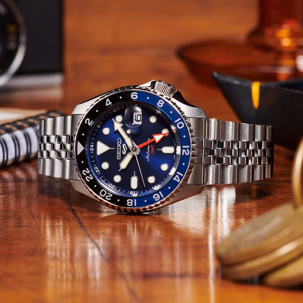 SEIKO 精工 5 Sports SSK003K1 SKX GMT系列 藍機械錶 4R34-00A0B