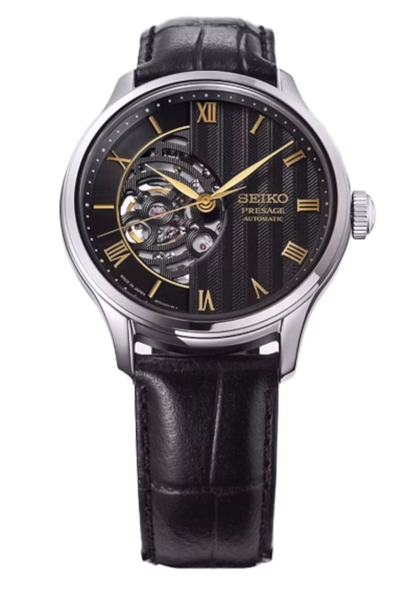 SEIKO 精工 Presage HCB008J1 黑色日式庭園 開芯機械錶 4R71-00E0C