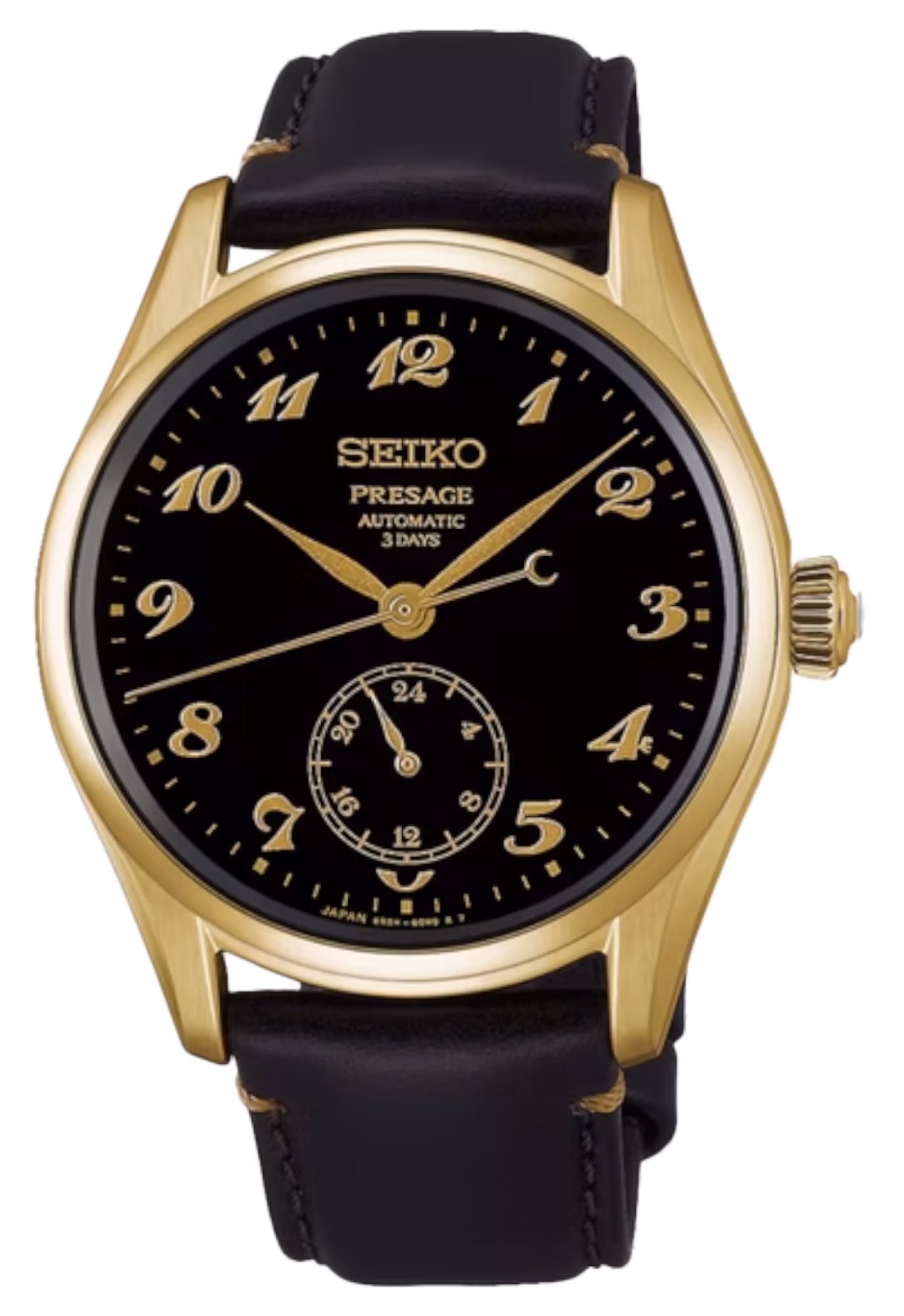 SEIKO 精工 Presage HCC006J1 經典黑金 漆藝面盤 三日鍊工藝機械錶 6R5H-00G0C