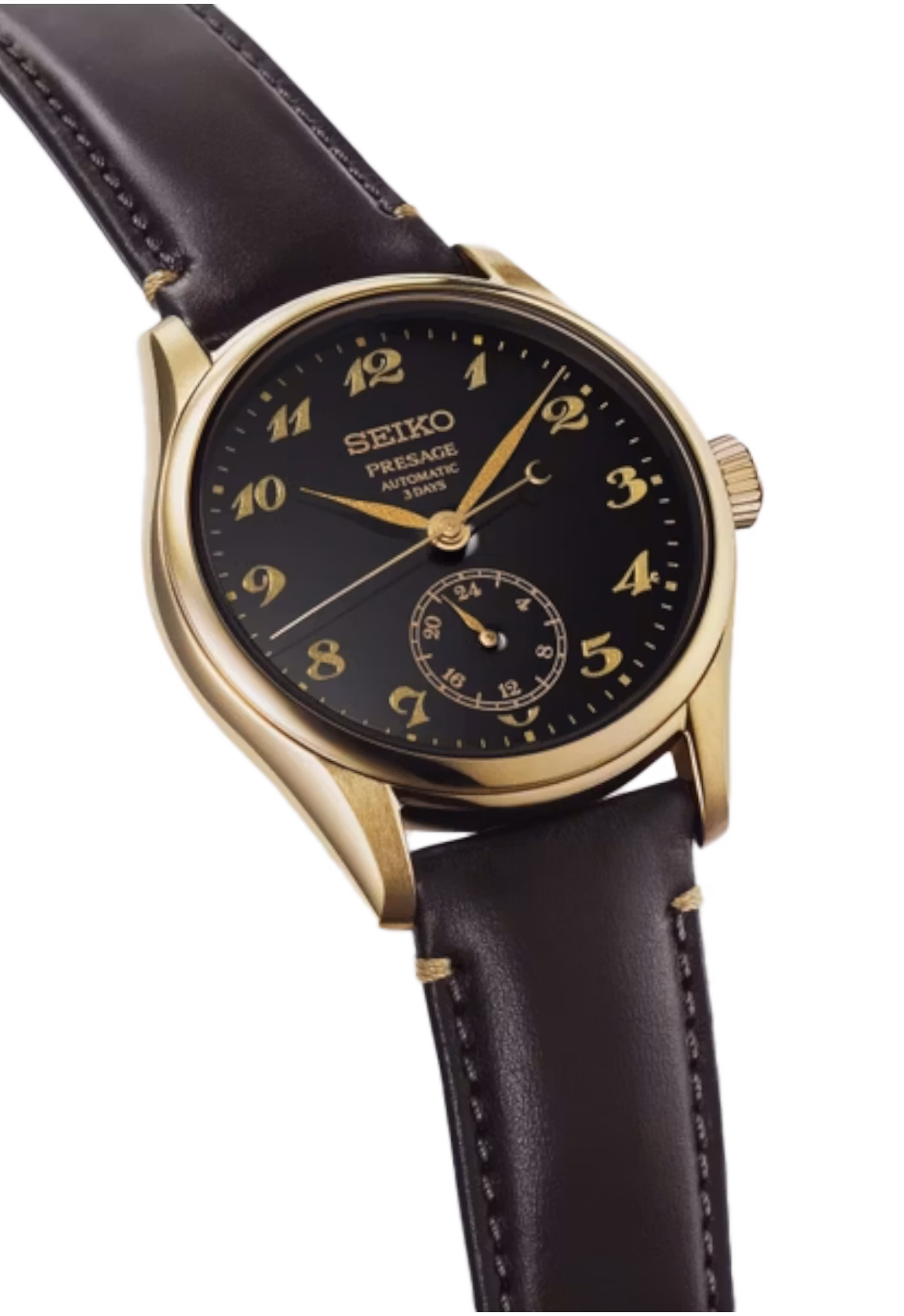 SEIKO 精工 Presage HCC006J1 經典黑金 漆藝面盤 三日鍊工藝機械錶 6R5H-00G0C