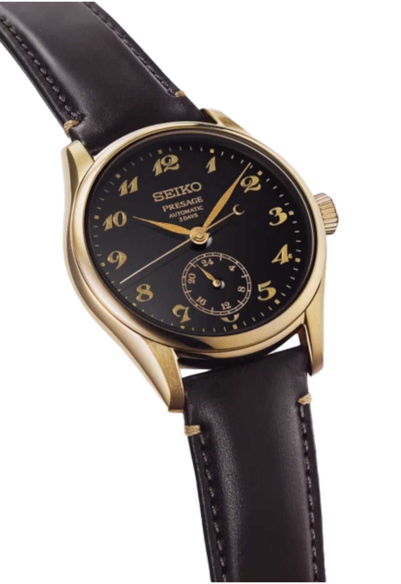 SEIKO 精工 Presage HCC006J1 經典黑金 漆藝面盤 三日鍊工藝機械錶 6R5H-00G0C：圖片 2