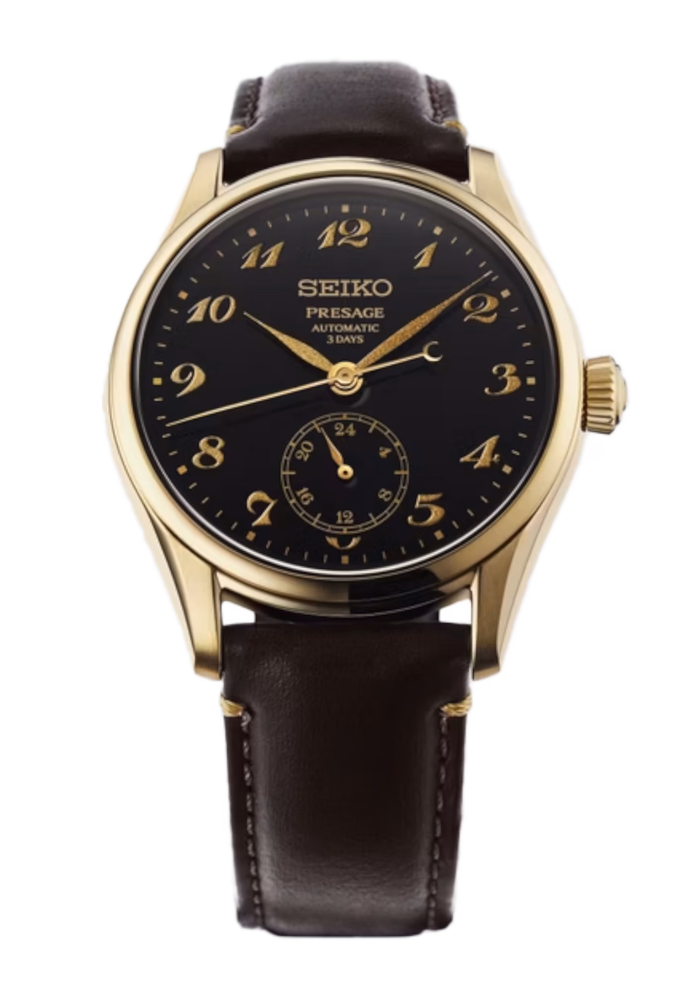 SEIKO 精工 Presage HCC006J1 經典黑金 漆藝面盤 三日鍊工藝機械錶 6R5H-00G0C