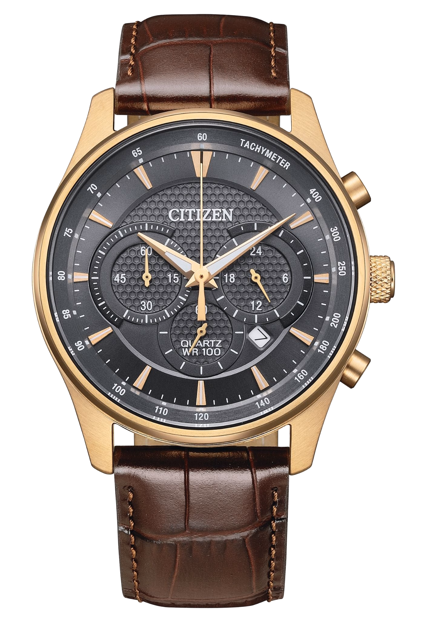 CITIZEN 星辰 Chronograph 皮革 三眼計時男錶 AN8193-02H：圖片 1
