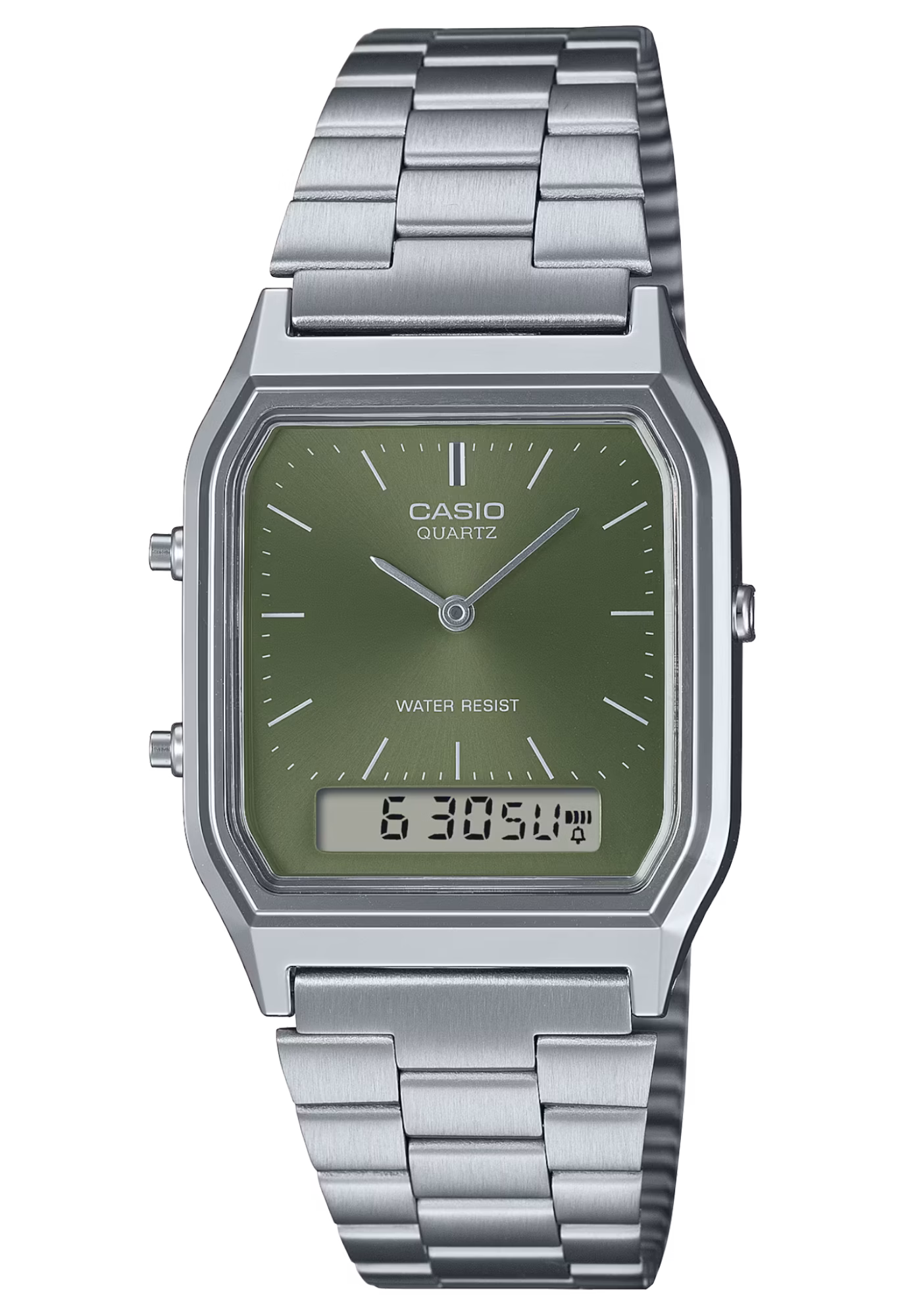 CASIO 卡西歐 AQ-230A-3AMQY 綠色 復古方形腕錶