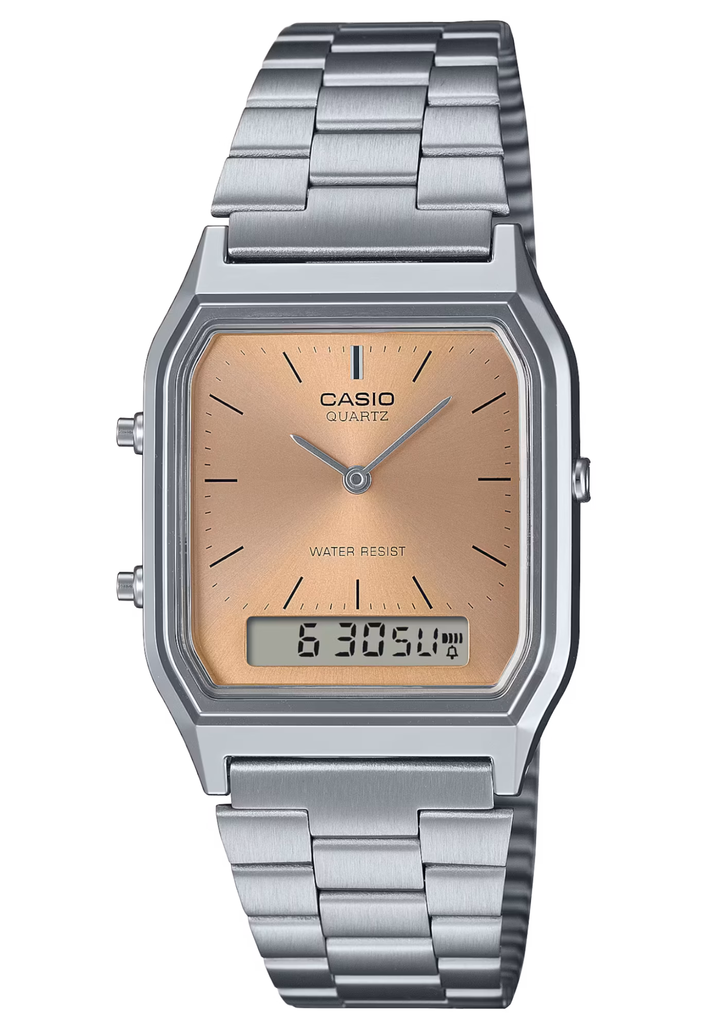 CASIO 卡西歐 AQ-230A-4AMQY 淺銅色 復古方形腕錶