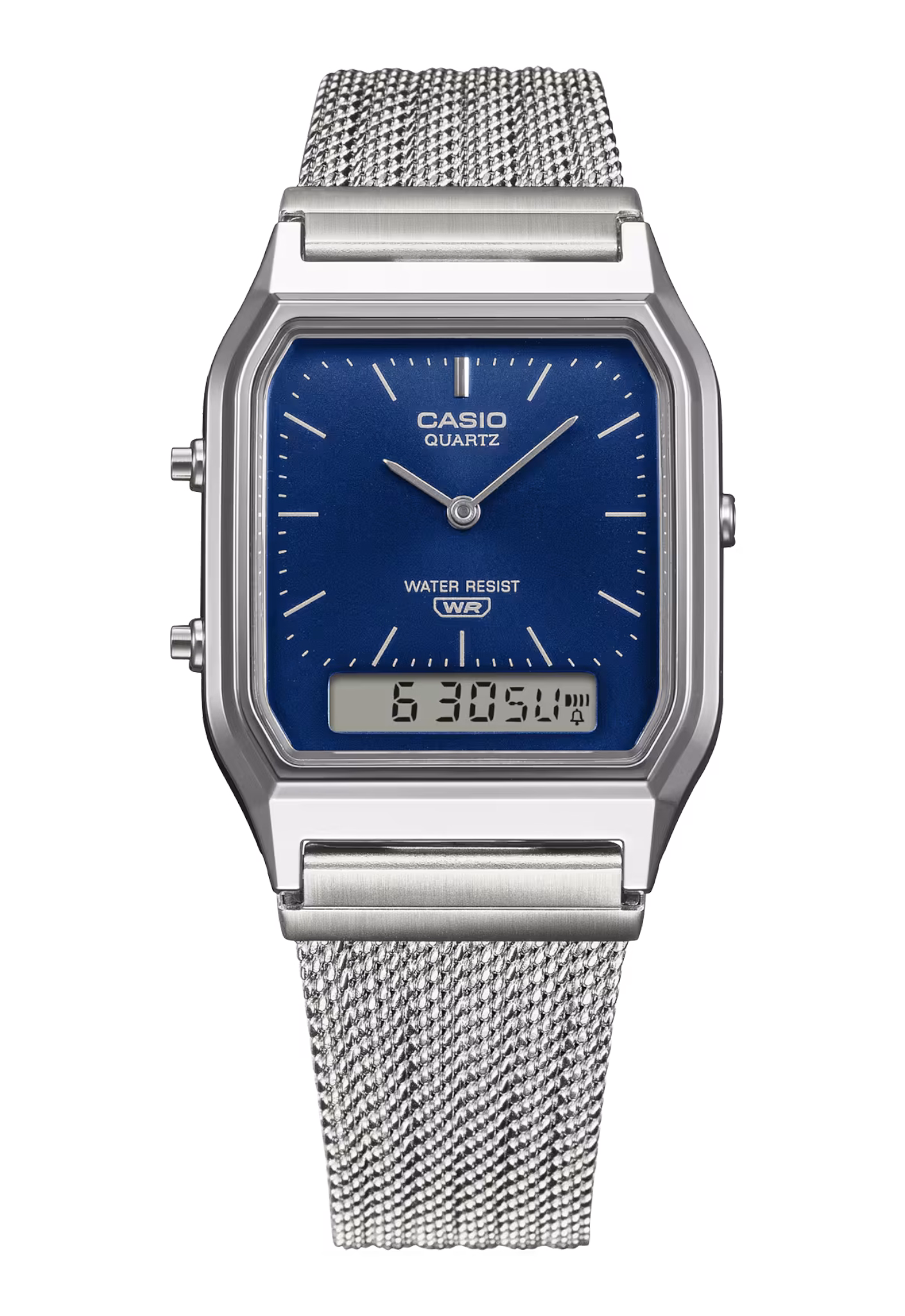 CASIO 卡西歐 AQ-230EM-2A 藍色 復古方形腕錶：圖片 2