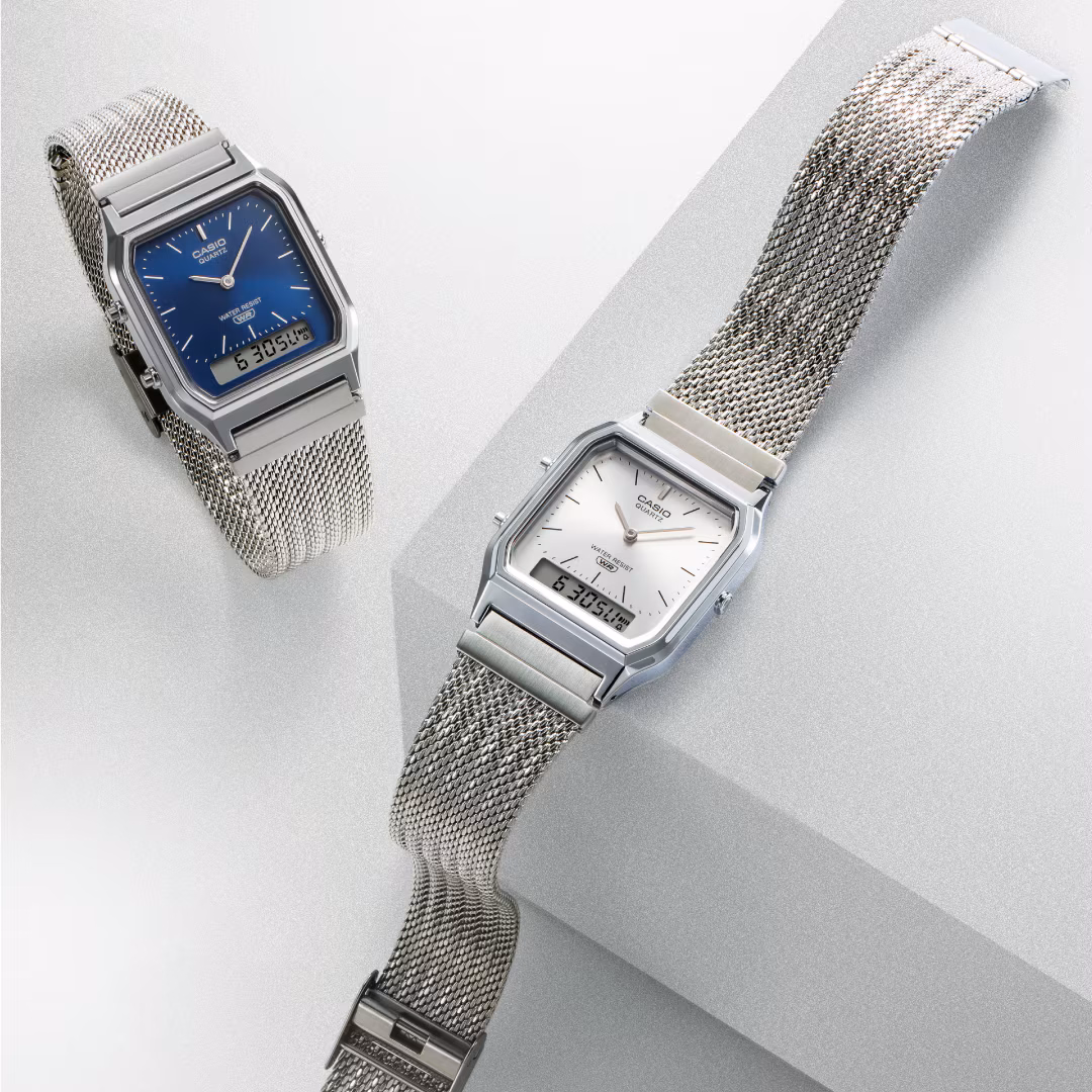 CASIO 卡西歐 AQ-230EM-2A 藍色 復古方形腕錶