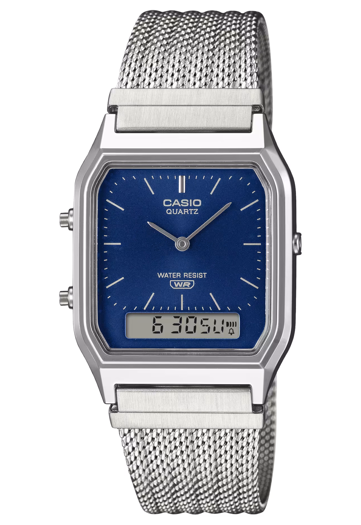 CASIO 卡西歐 AQ-230EM-2A 藍色 復古方形腕錶：圖片 1