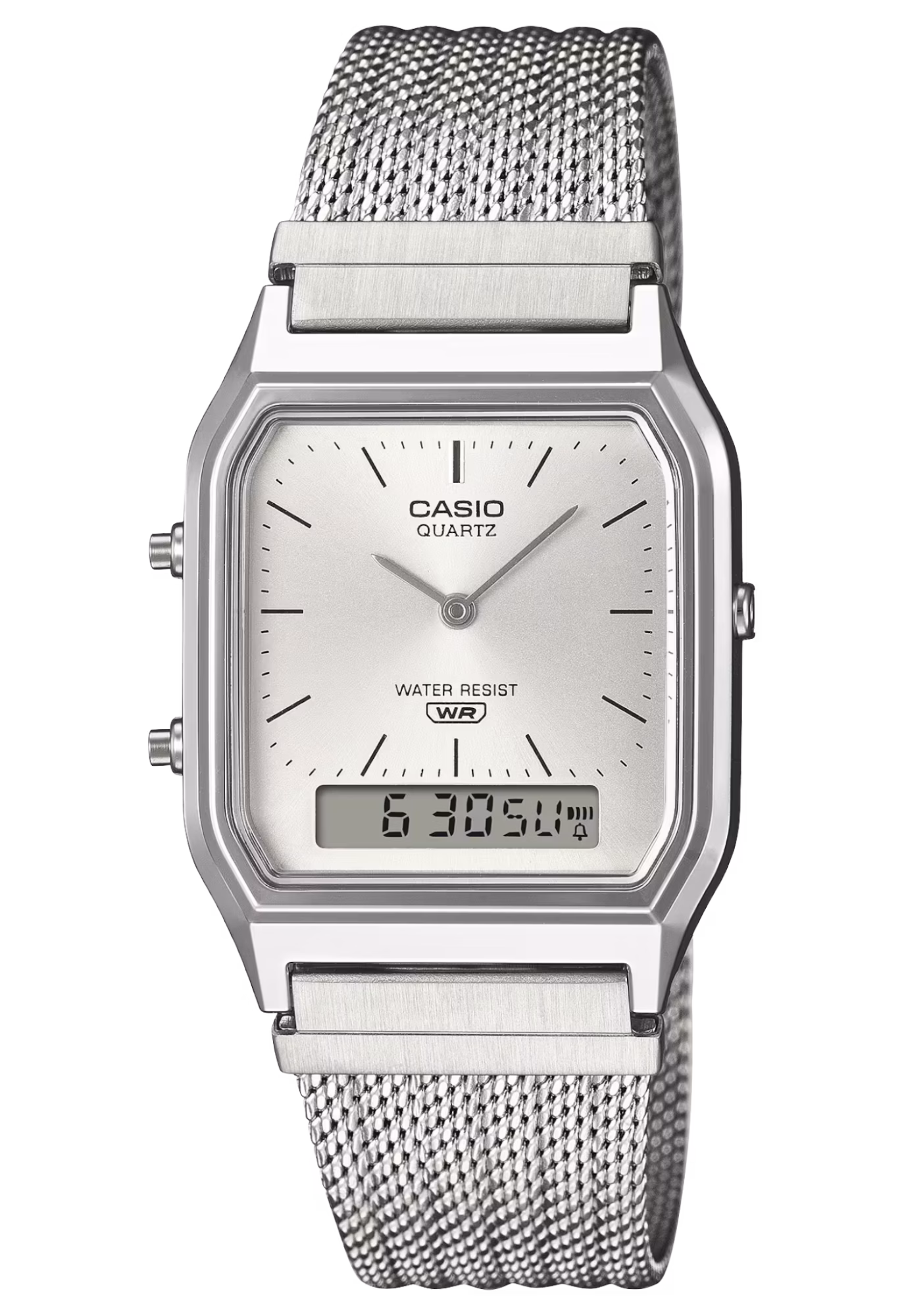 CASIO 卡西歐 AQ-230EM-7A 白色 復古方形腕錶
