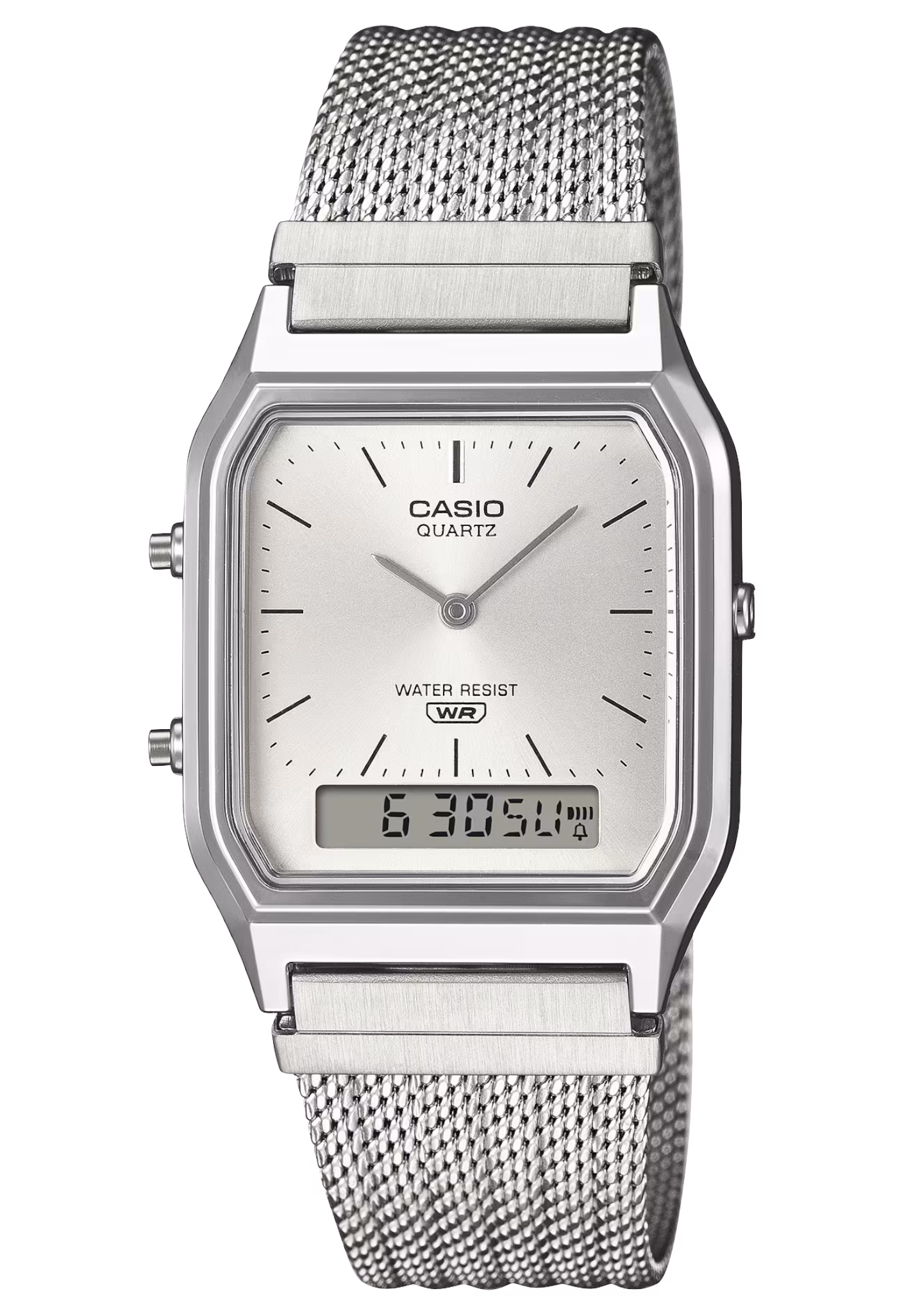 CASIO 卡西歐 AQ-230EM-7A 白色 復古方形腕錶：圖片 1