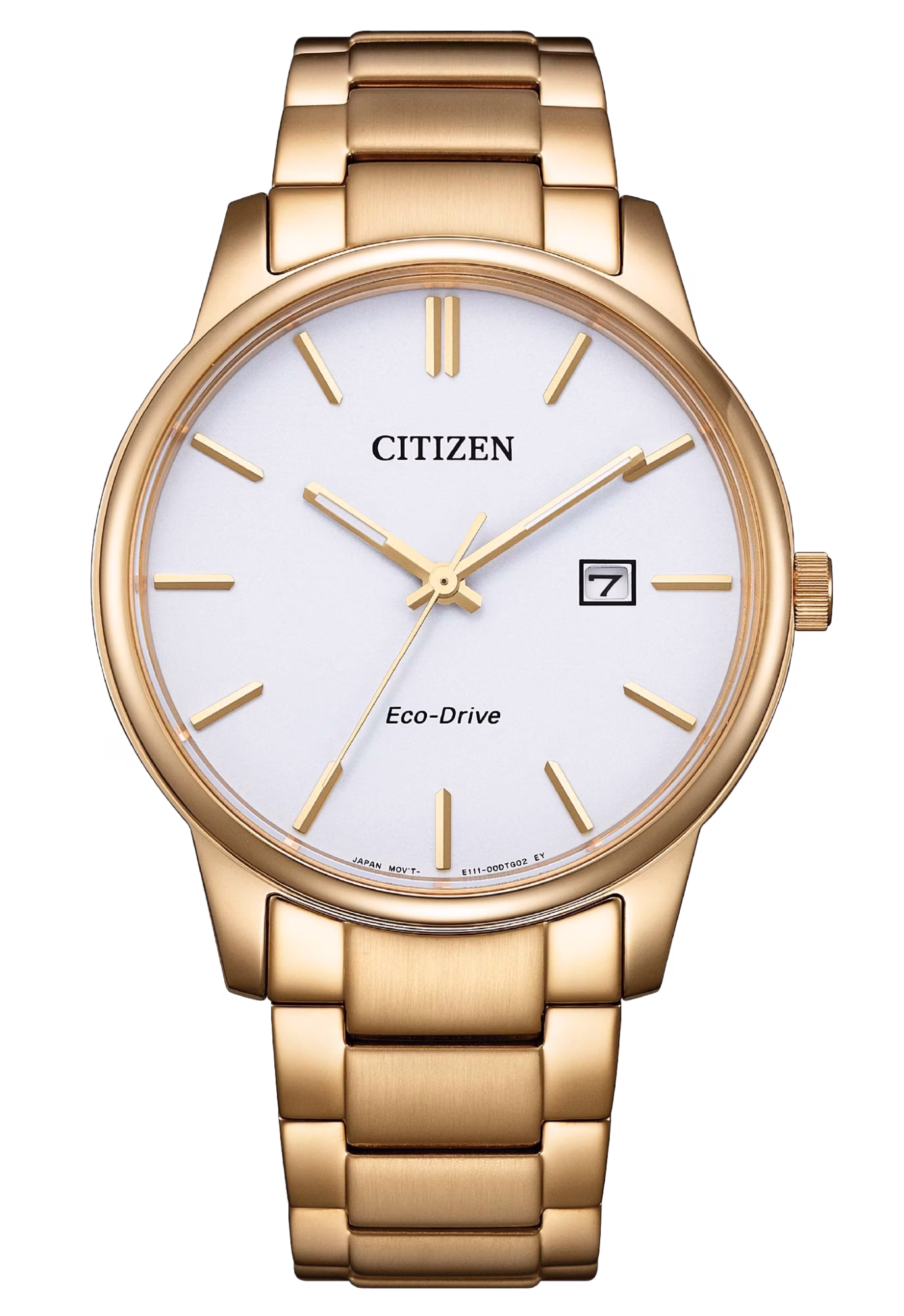 CITIZEN 星辰 Eco-Drive 簡約三針情侶對錶男錶 玫瑰金 BM6973-97A