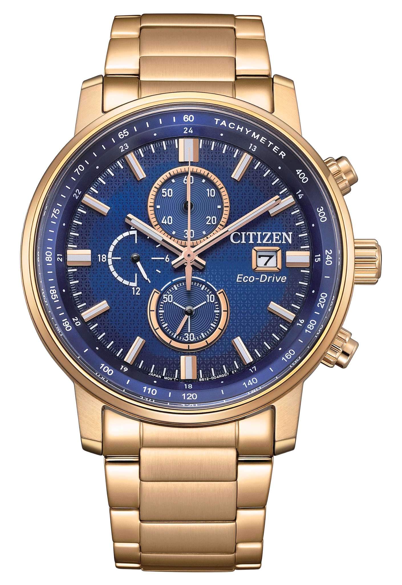 CITIZEN 星辰 Chronograph 金色 三眼計時光動能男錶 CA0843-89L：圖片 1