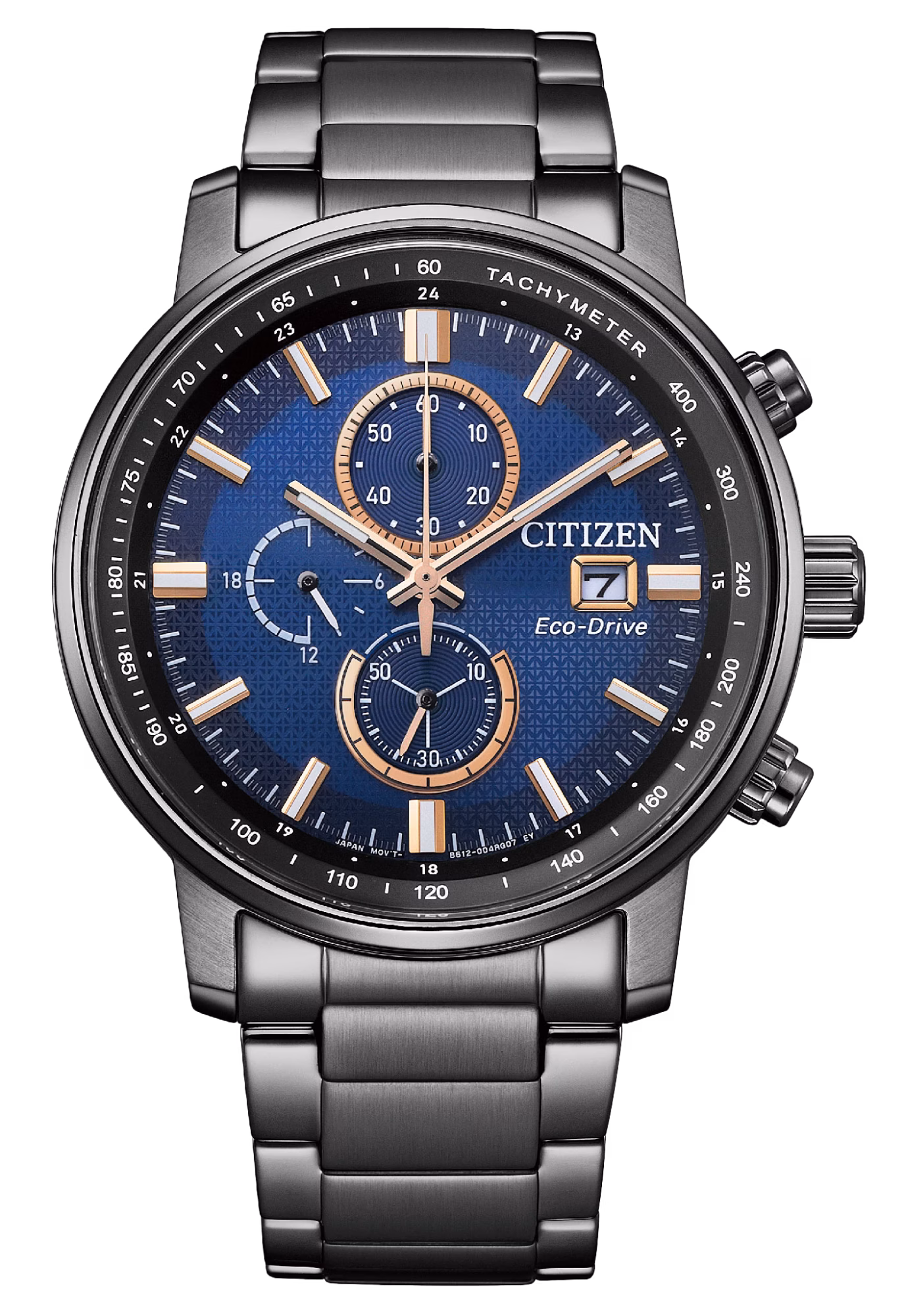 CITIZEN 星辰 Chronograph 黑色 三眼計時光動能男錶 CA0845-83L