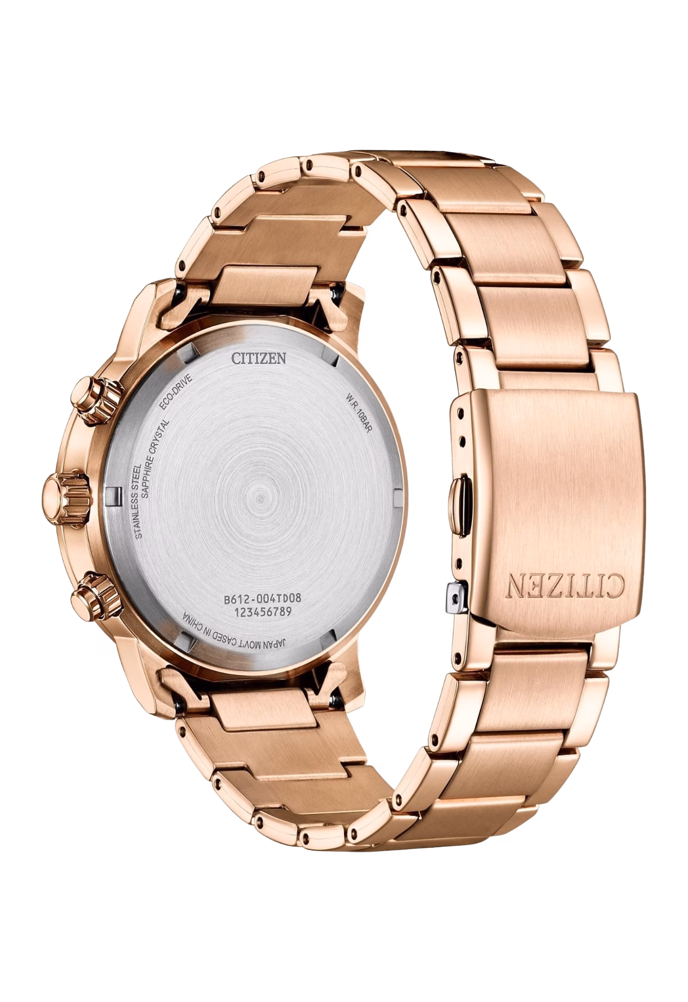 CITIZEN 星辰 Chronograph 玫瑰金 三眼計時光動能男錶 CA0848-85E