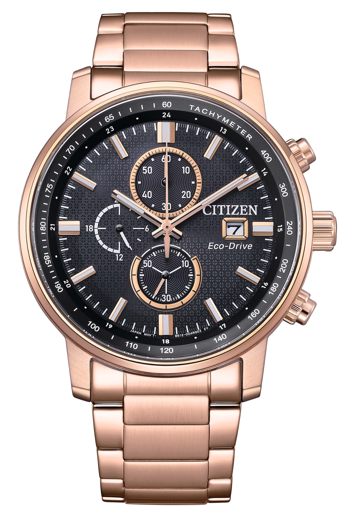 CITIZEN 星辰 Chronograph 玫瑰金 三眼計時光動能男錶 CA0848-85E：圖片 1