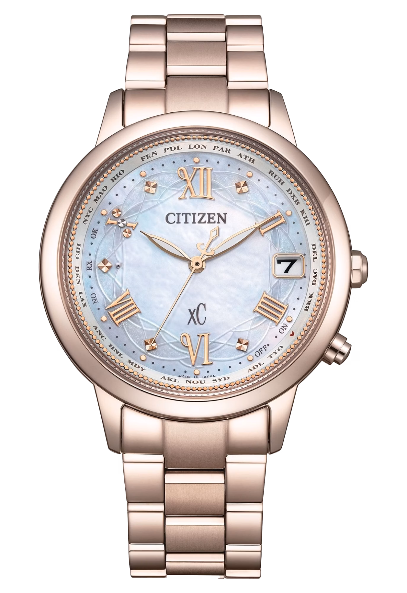 CITIZEN 星辰 xC  Sakura pink 限定花嫁櫻花粉廣告款 光動能電波女錶 CB1135-52D