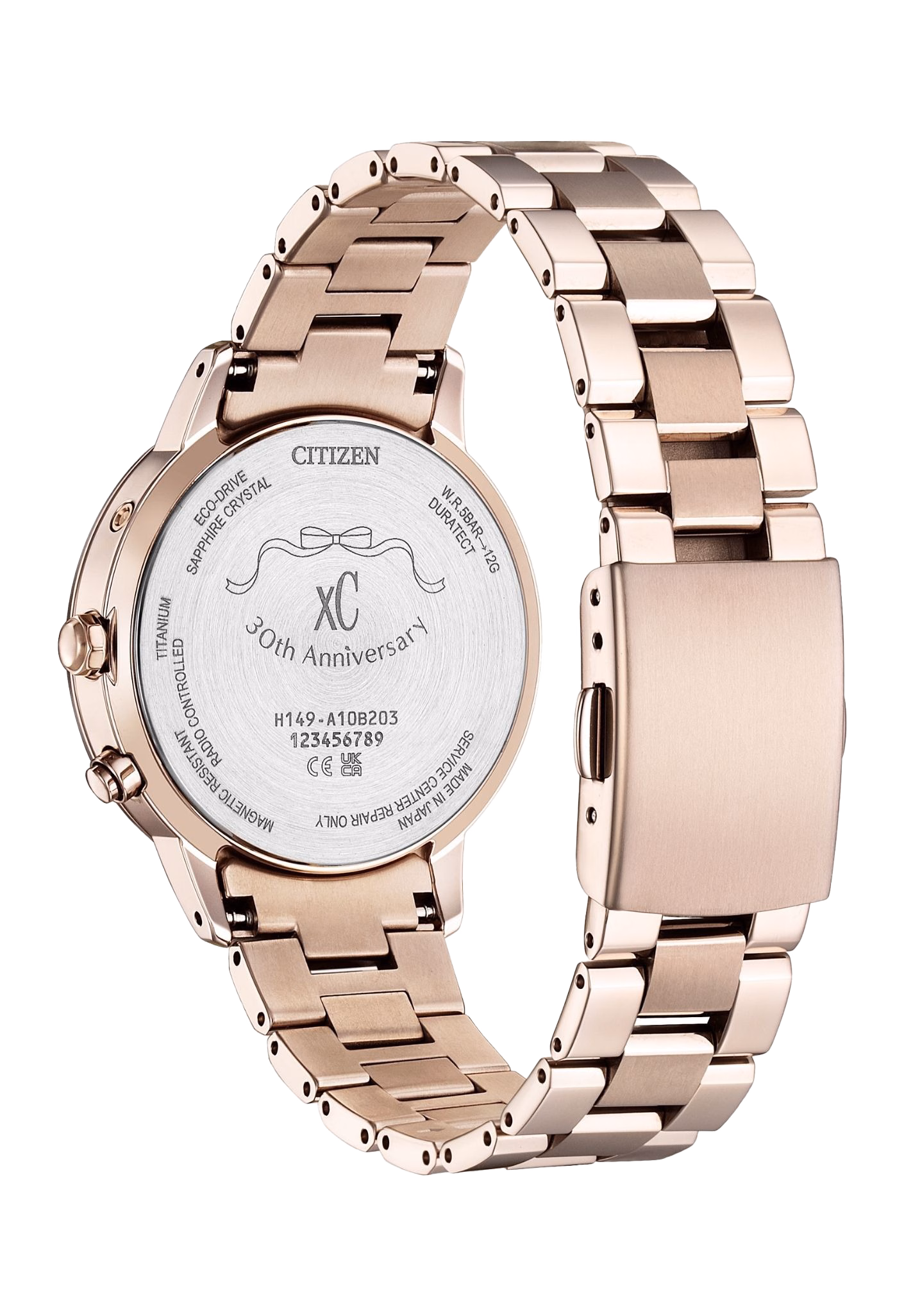 CITIZEN 星辰 xC  Sakura pink 限定花嫁櫻花粉廣告款 光動能電波女錶 CB1135-52D：圖片 2