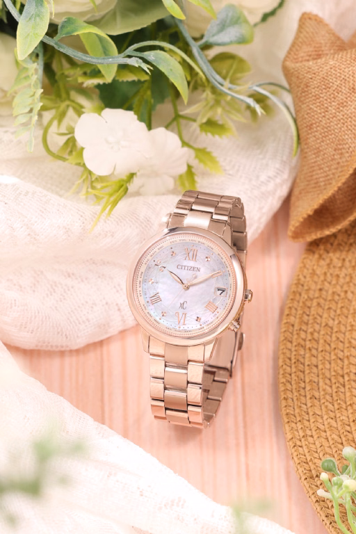 CITIZEN 星辰 xC Sakura pink 限定花嫁櫻花粉廣告款 光動能電波女錶 CB1135-52D
