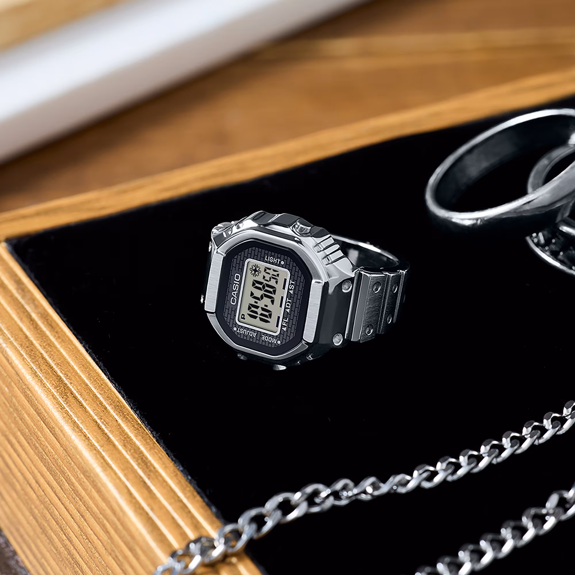 CASIO 卡西歐 CRW-001-1 銀色 戒指錶