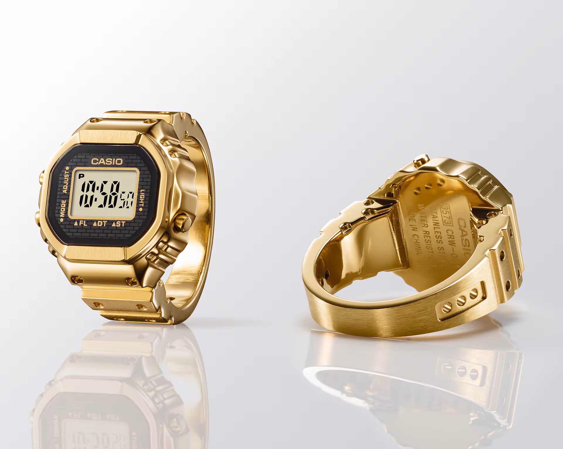 CASIO 卡西歐 CRW-001G-9 金色 戒指錶