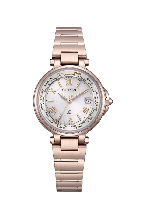 CITIZEN 星辰 xC Sakura pink 櫻花粉紅金 光動能電波女錶 EC1017-58A