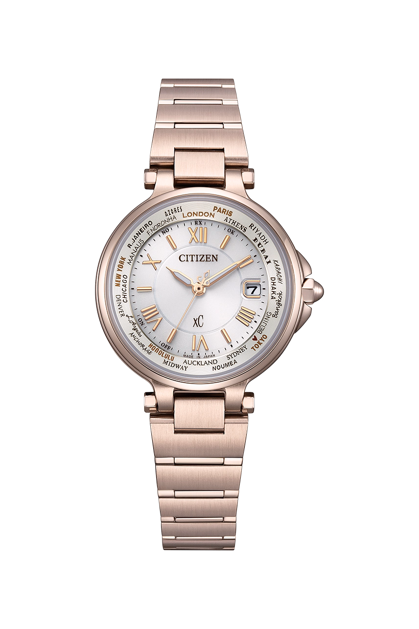 CITIZEN 星辰 xC Sakura pink 櫻花粉紅金 光動能電波女錶 EC1017-58A