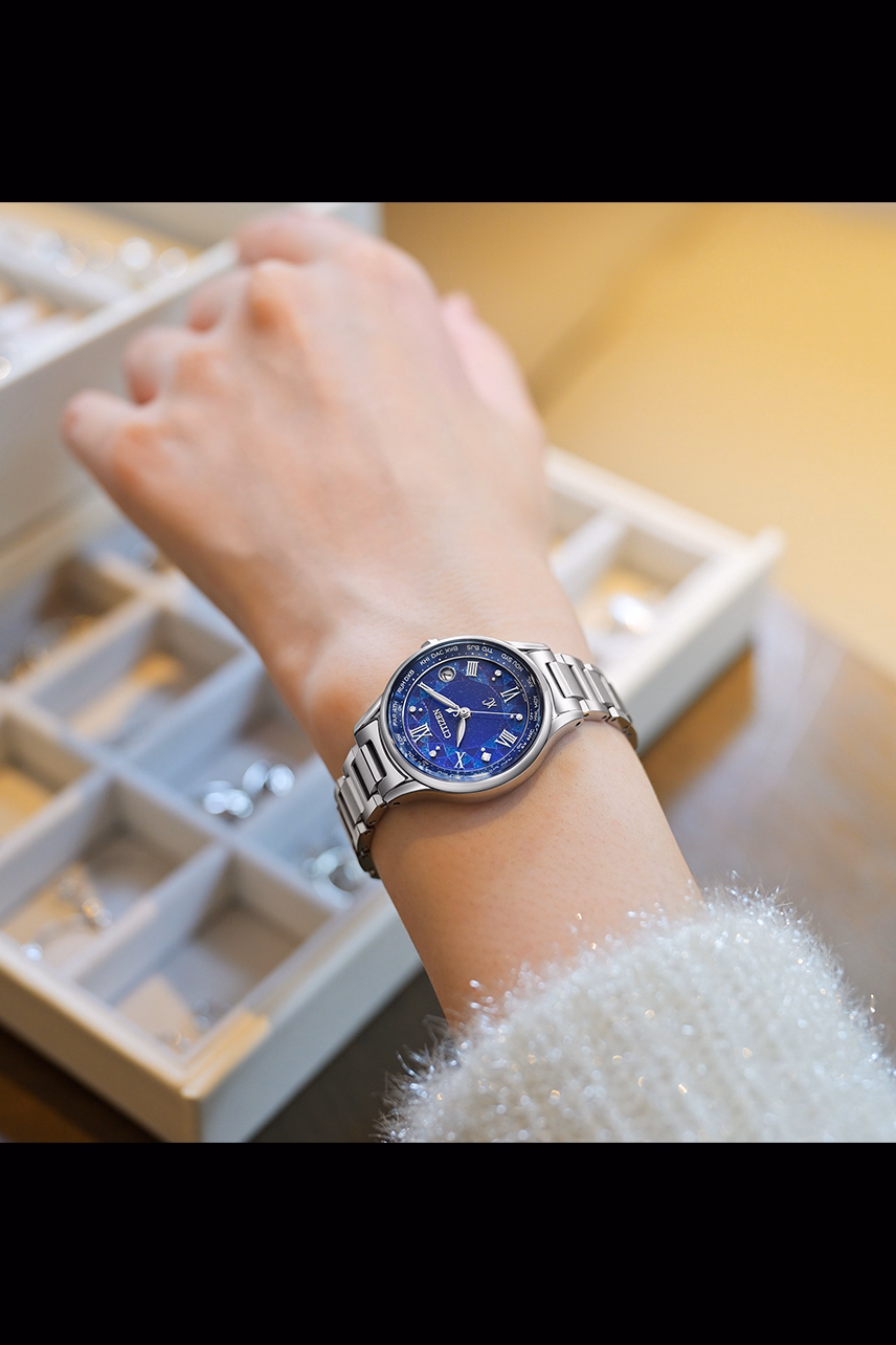 CITIZEN 星辰 xC DEAR Collection 冬日琉光列 限量光動能電波女錶 EC1160-71L