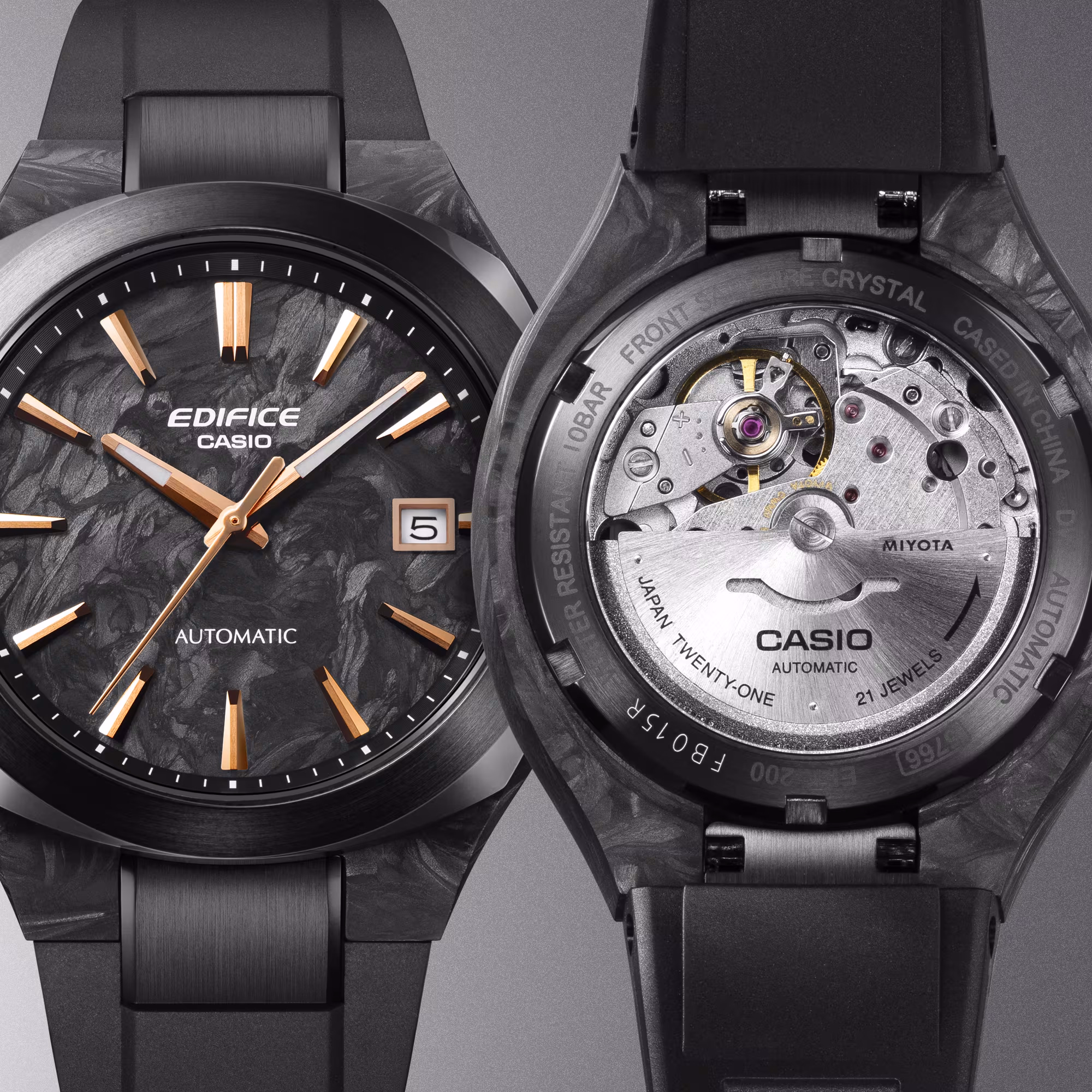 CASIO 卡西歐 EDIFICE EFK-200D-4A 電鑄質感錶盤 機械錶