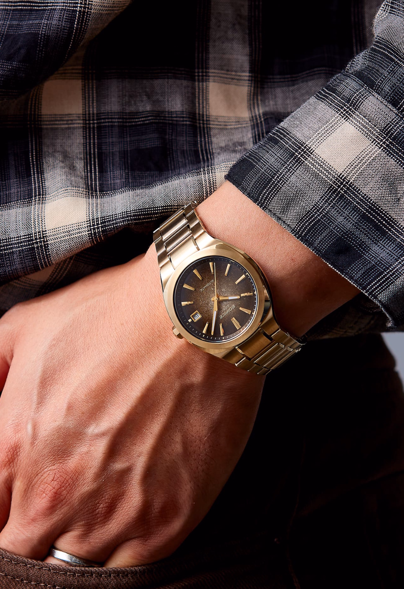 CASIO 卡西歐 EDIFICE EFK-200DG-5A 電鑄質感錶盤 機械錶：圖片 9
