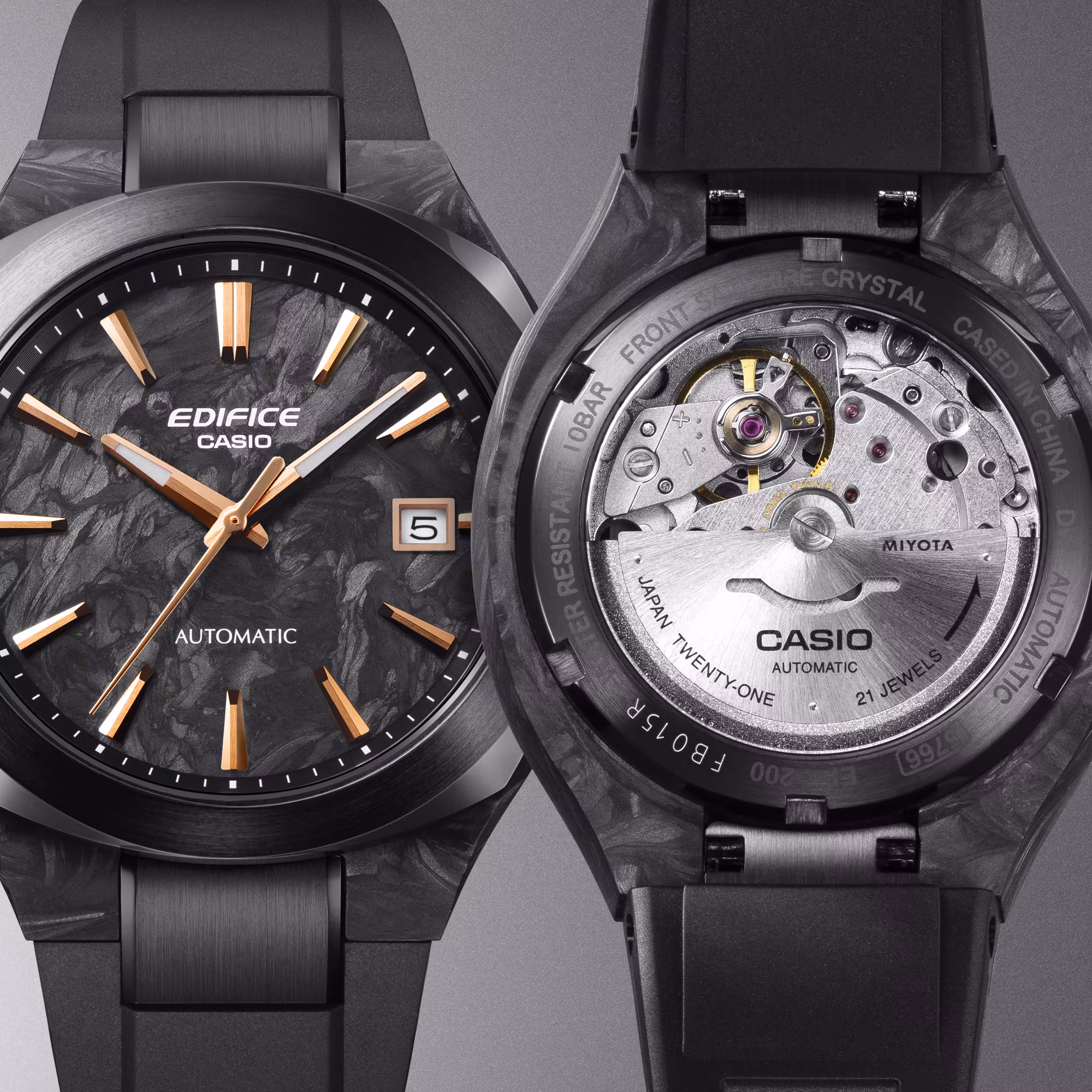 CASIO 卡西歐 EDIFICE EFK-200DG-5A 電鑄質感錶盤 機械錶