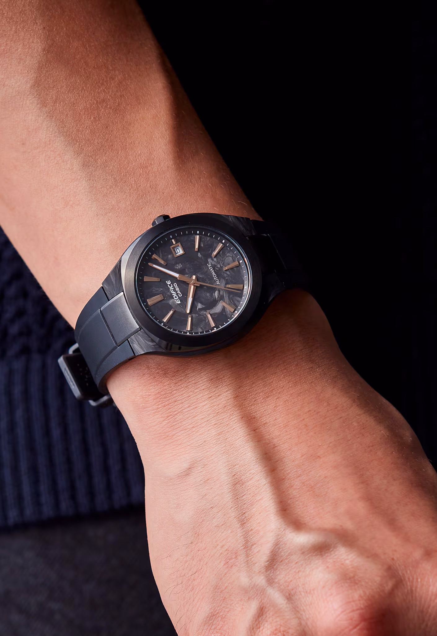 CASIO 卡西歐 EDIFICE EFK-200XPB-1A 鍛造碳纖維錶盤 機械錶：圖片 10