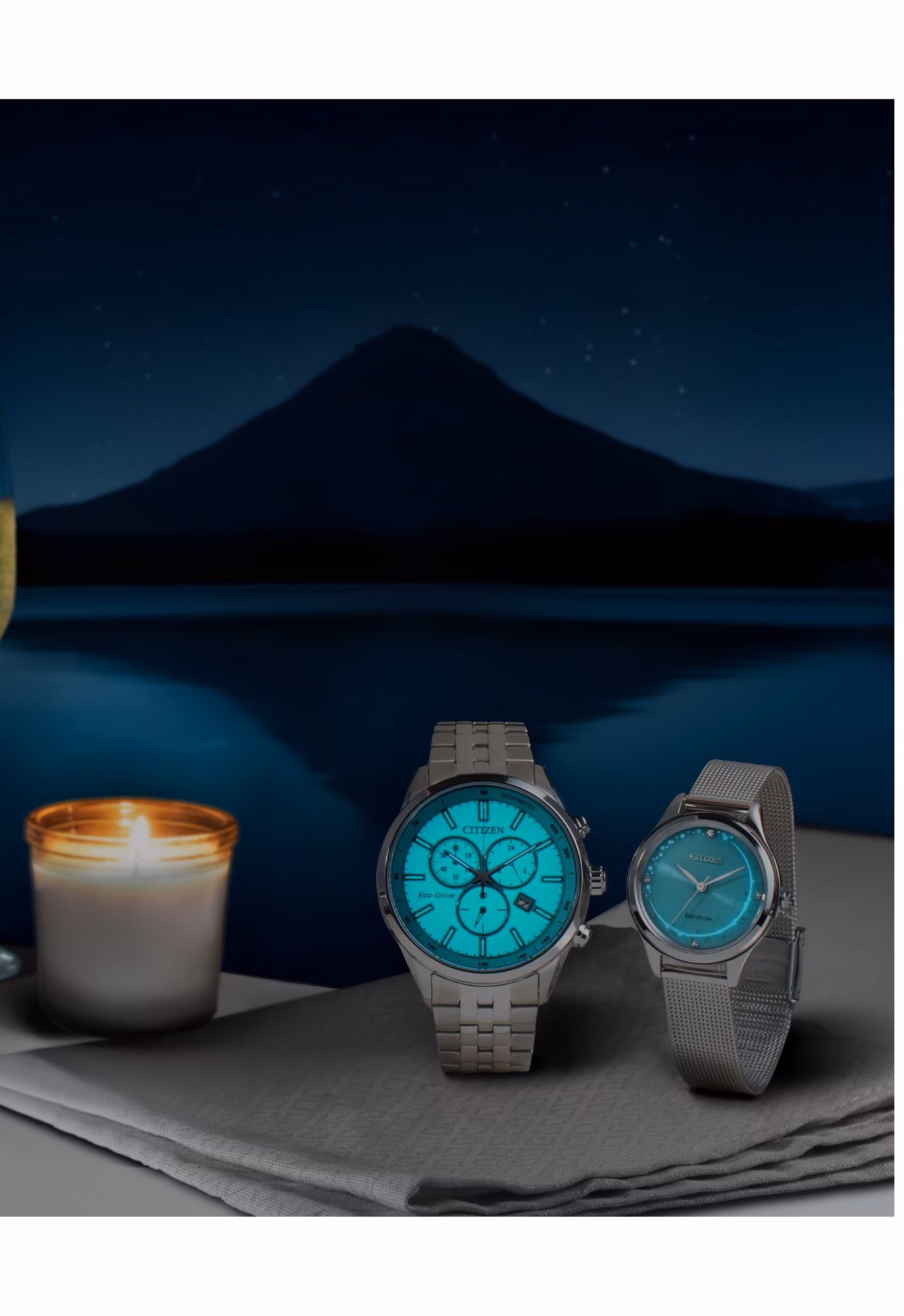 CITIZEN 星辰 LADY'S Blue Glow Night 光動能腕錶 EM0501-89M