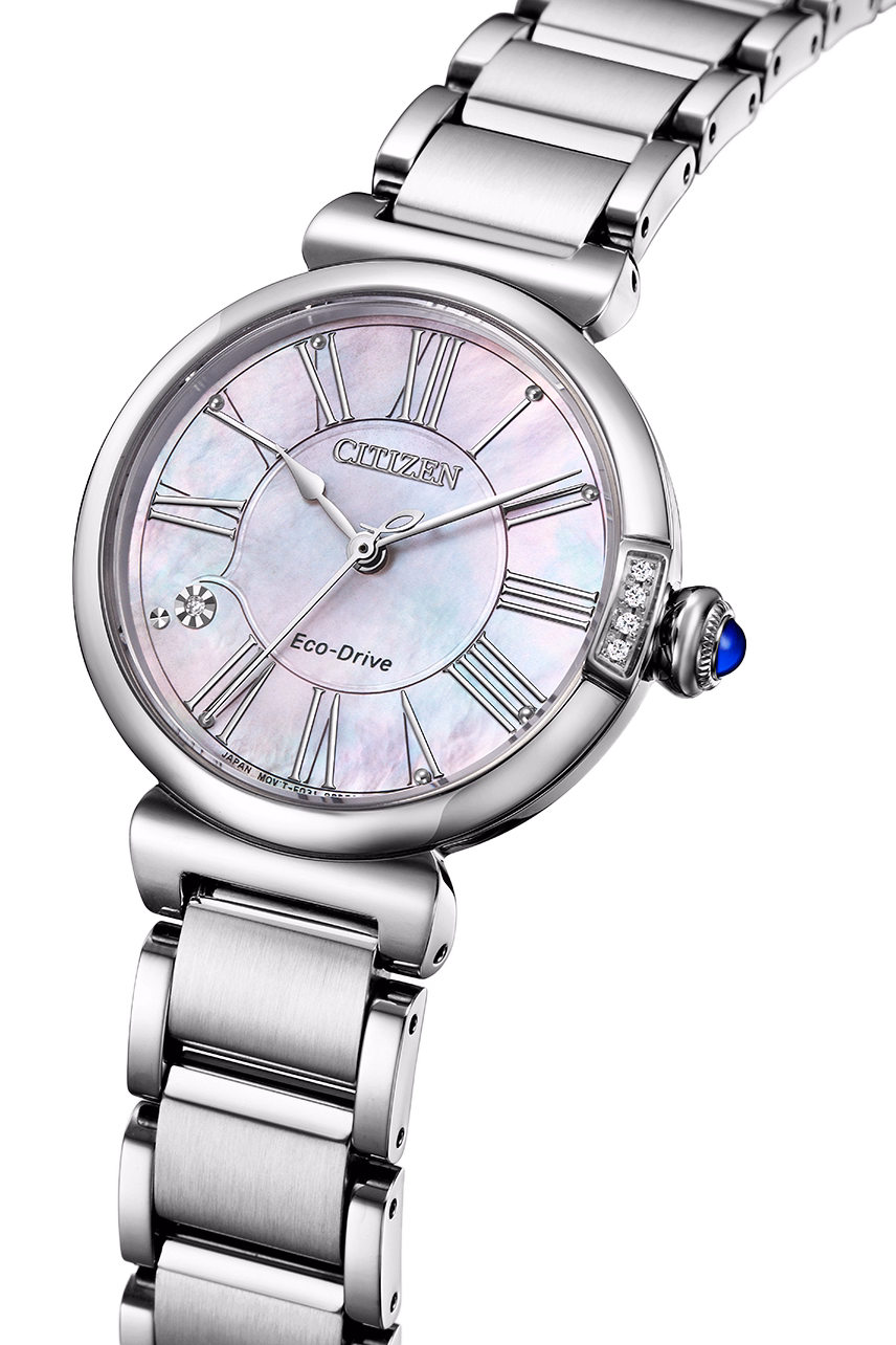 CITIZEN 星辰 L系列 白蝶貝光動能女錶 EM1060-87Y