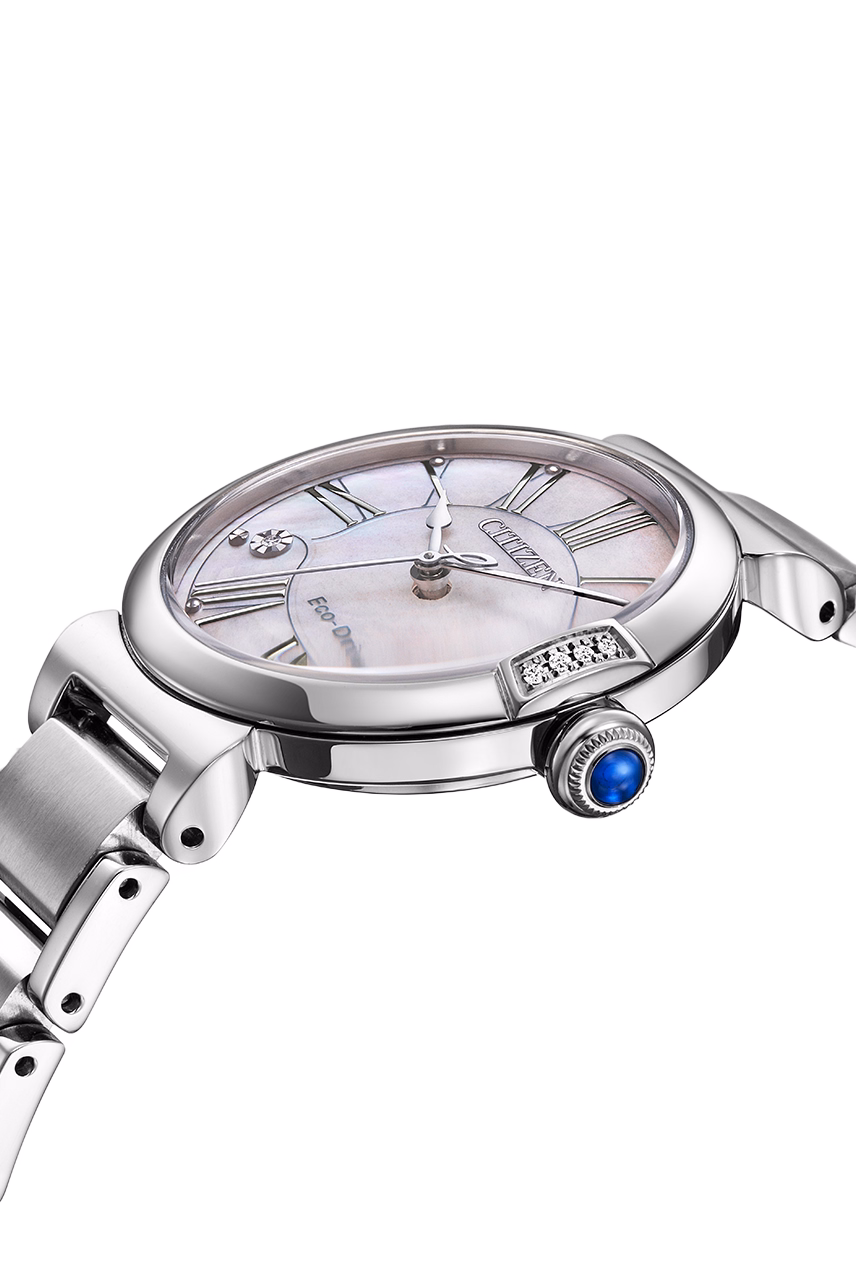 CITIZEN 星辰 L系列 白蝶貝光動能女錶 EM1060-87Y