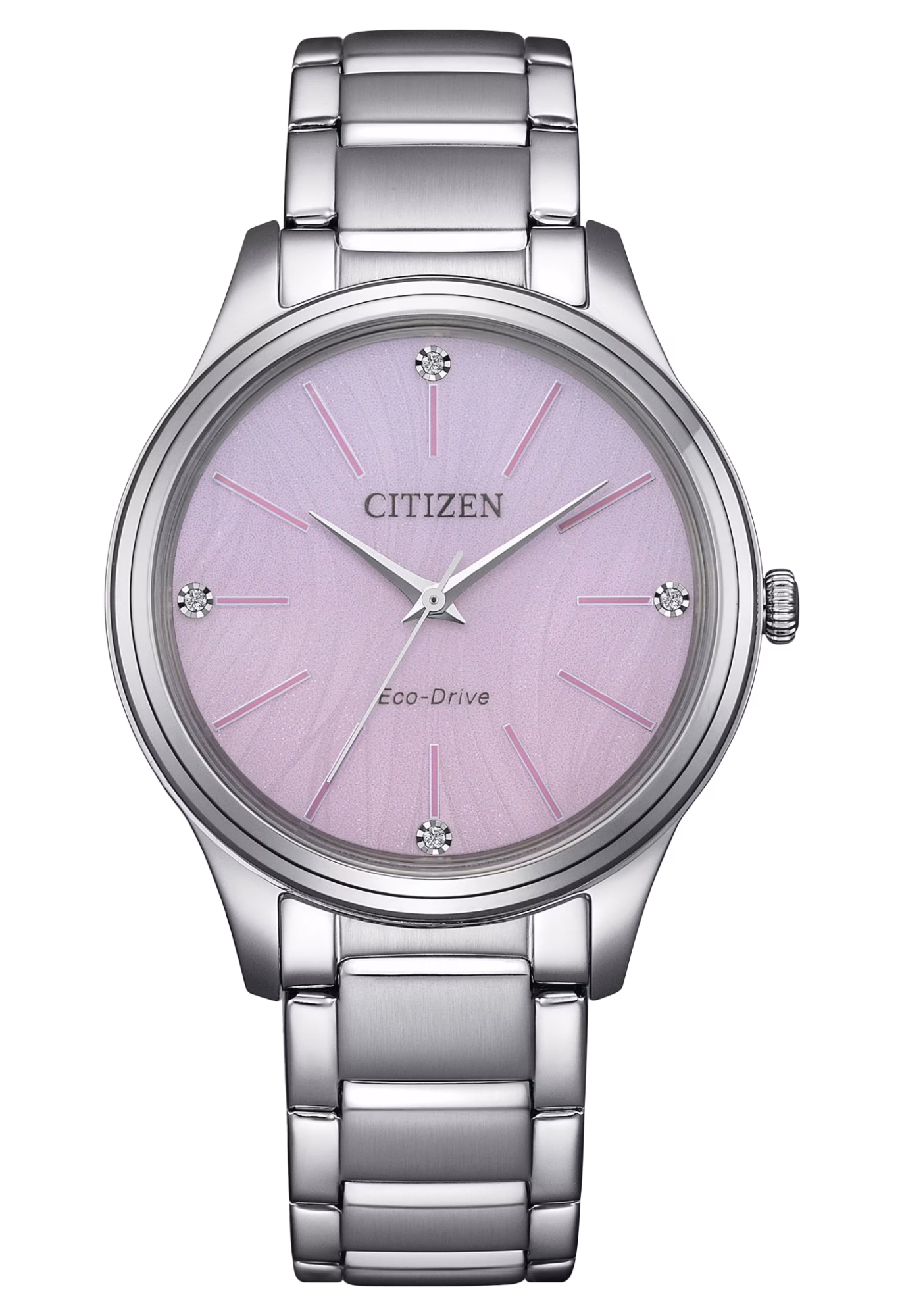 CITIZEN 星辰 LADY'S 晶鑽紫面 光動能女錶 EM1220-58X